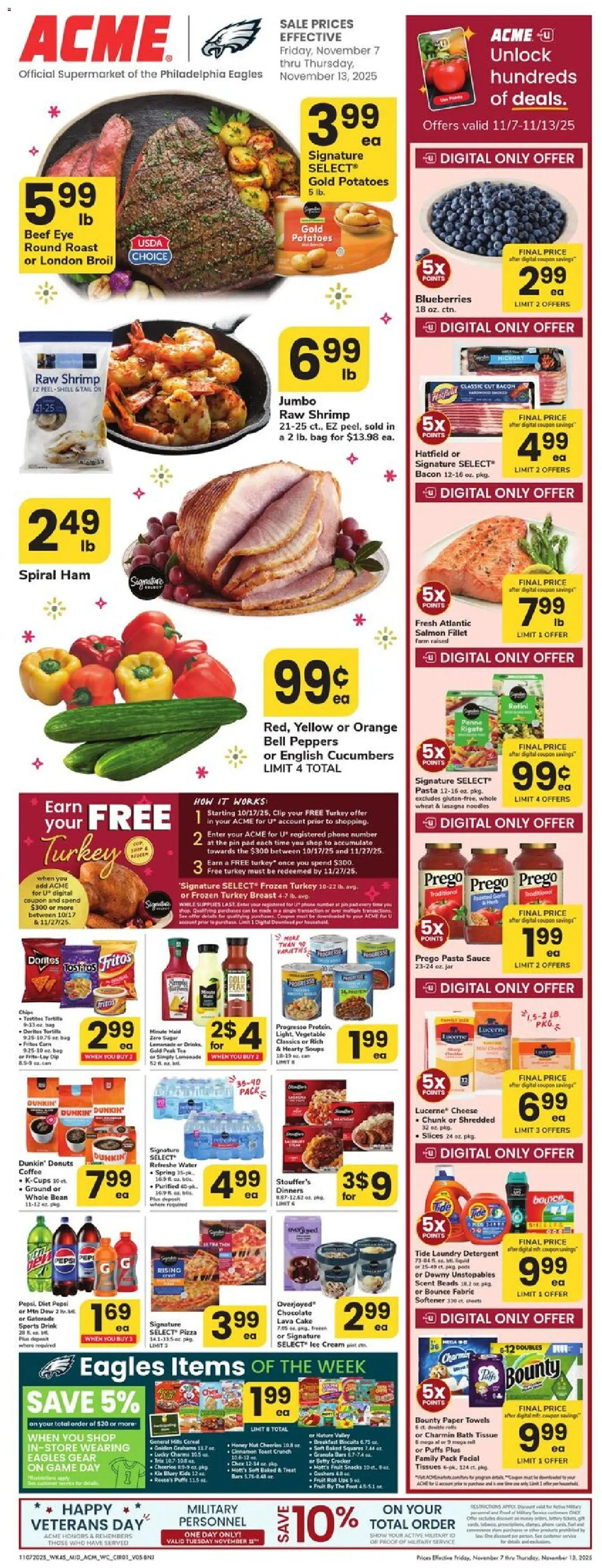 Acme Weekly Ad - NJ - valid from 07.11.2025 | Page: 1 | Products: Chocolate, Cream, Cucumbers, UPS