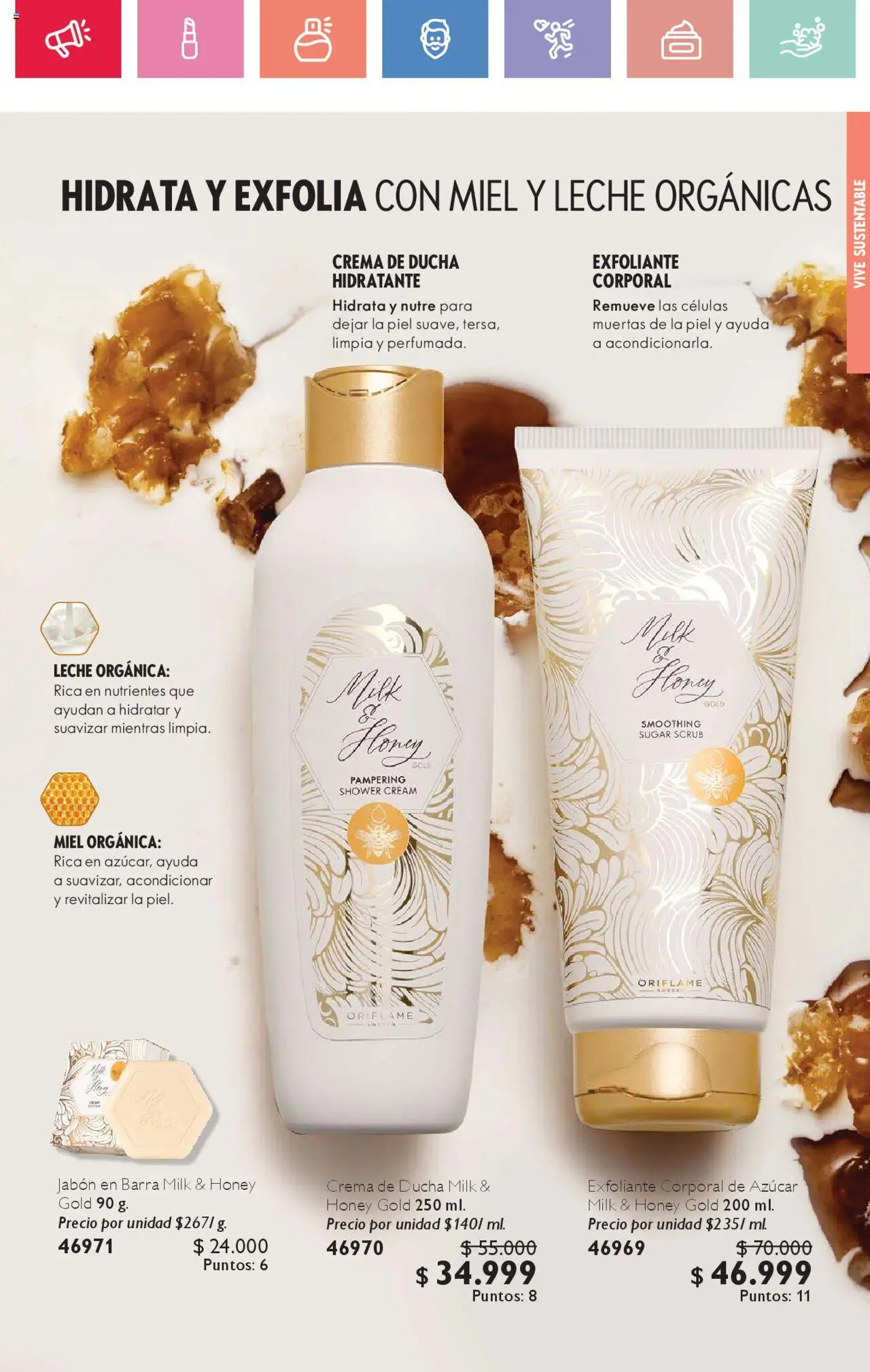 Oriflame revista - valida desde el 02.08.2025 | Página: 69 | Productos: Exfoliante corporal, Crema, Azucar, Leche