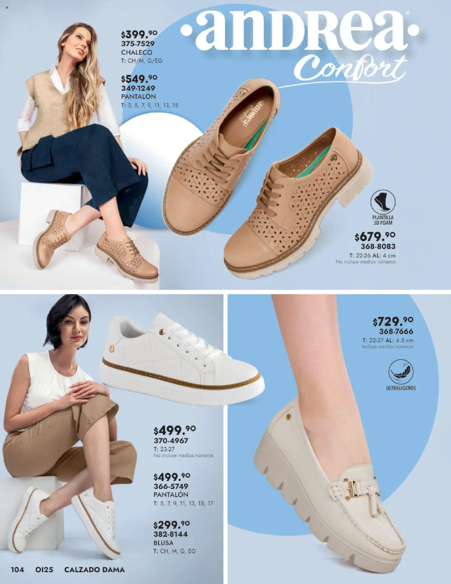 Nuevas ofertas de Andrea válidas en toda la República Mexicana desde el 24.08.2025. ¡Encuentra las mejores ofertas en Andrea - Catálogo Calzado Dama! | Página: 104 | Productos: Blusa, Chaleco