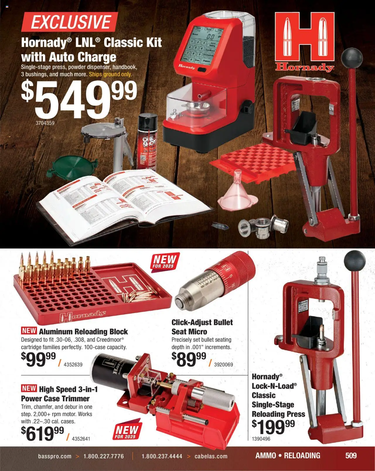Cabela's Hunting Master 25 - valid from 11.08.2025 | Page: 509 | Products: Trimmer, Press, Powder, Case