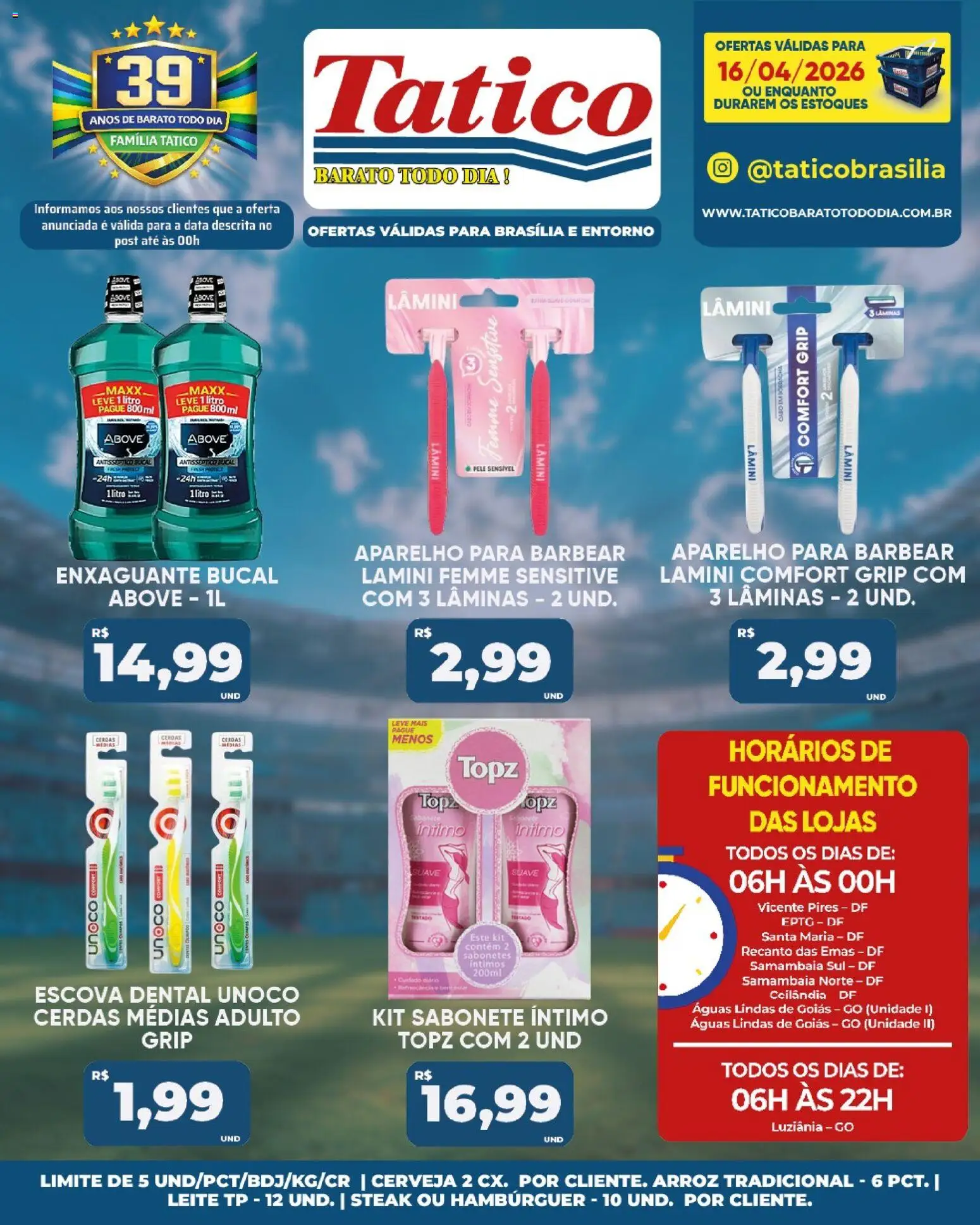Tatico Folheto - válido de 16.04.2026 | Página: 27 | Produtos: Leite, Arroz, Hambúrguer, Sabonete