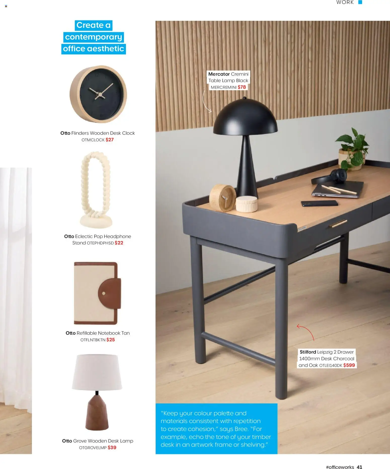 Officeworks catalogue - valid from 01.01.2026 | Page: 41 | Products: Table, Drawer, Lamp, Clock