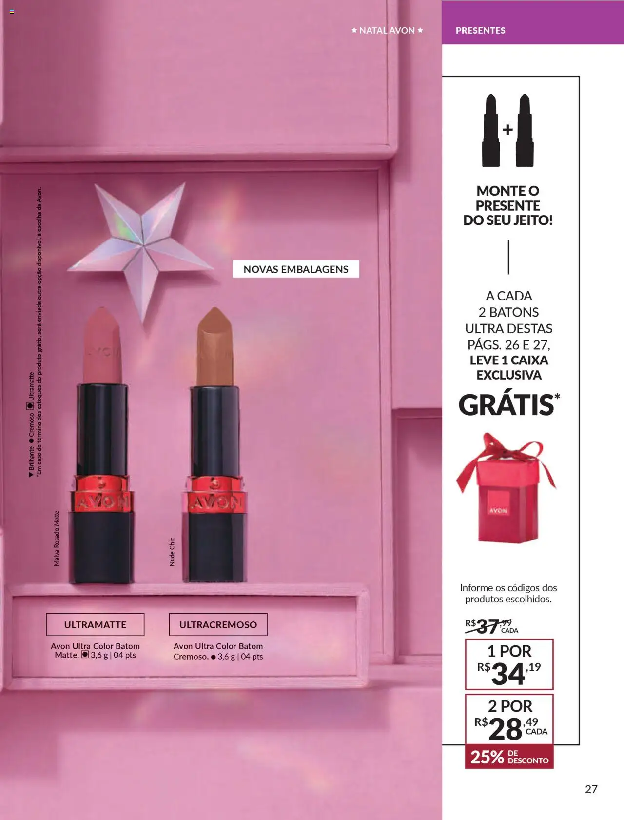 Avon Folheto - válido de 07.10.2025 | Página: 27 | Produtos: Batom, Caixa