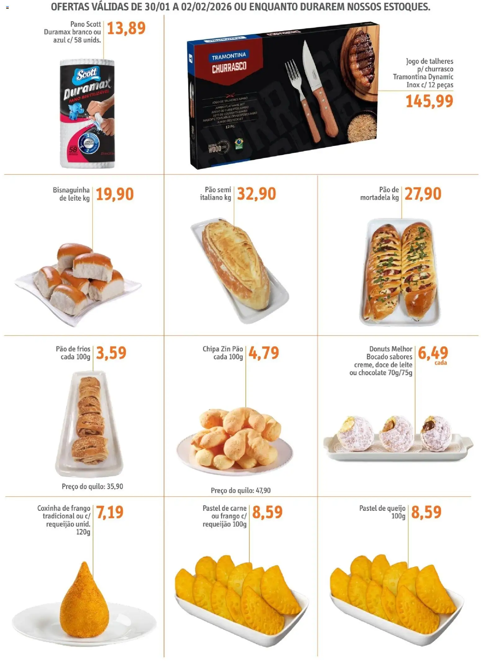 Sonda Folheto - válido de 30.01.2026 | Página: 4 | Produtos: Talheres, Leite, Pão, Frango