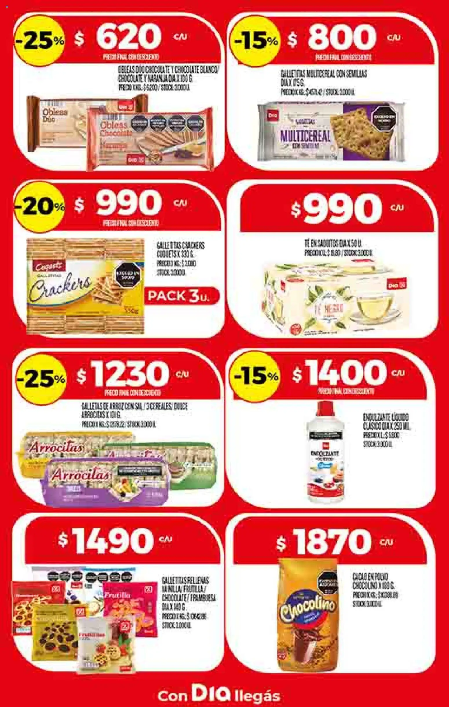 Dia - Ofertas - Salta y Jujuy │ válido desde el 26.11.2025 | Página: 6 | Productos: Galletitas, Arroz, Té, Cacao