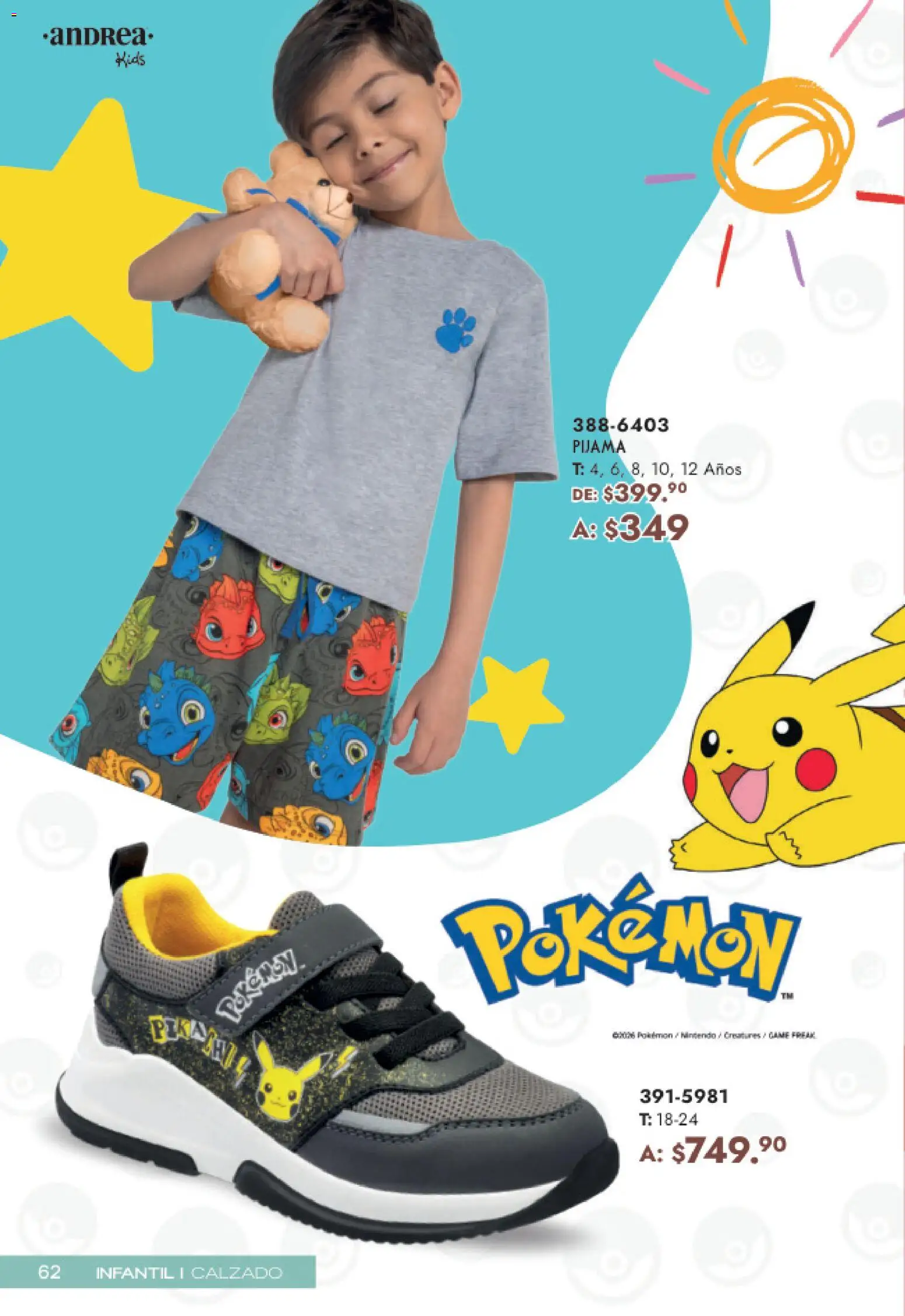 Nuevas ofertas de Andrea válidas en toda la República Mexicana desde el 19.04.2026. ¡Encuentra las mejores ofertas en Andrea catálogo Mamá y Peques! | Página: 62 | Productos: Pijama