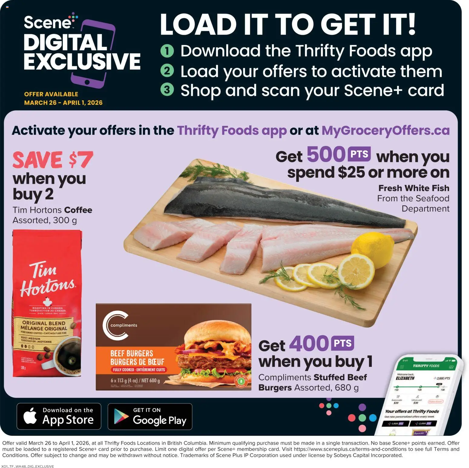 Thrifty Foods flyer valid from 26.03.2026 | Page: 15 | Products: Fish, Beef, Coffee