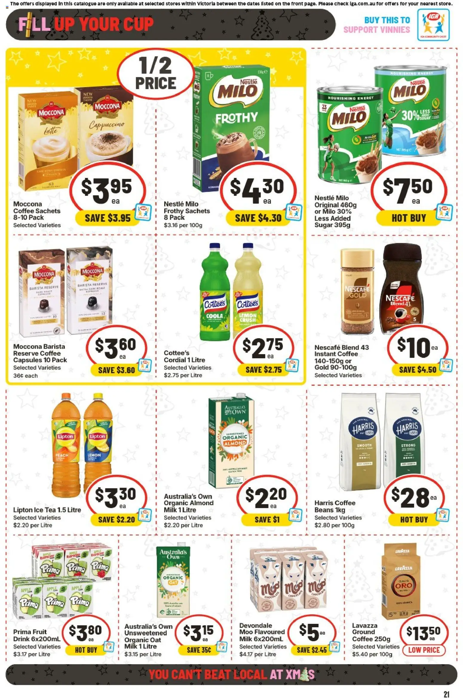 IGA catalogue - valid from 10.12.2025 | Page: 25 | Products: Coffee, Tea, Peach, Nescafe
