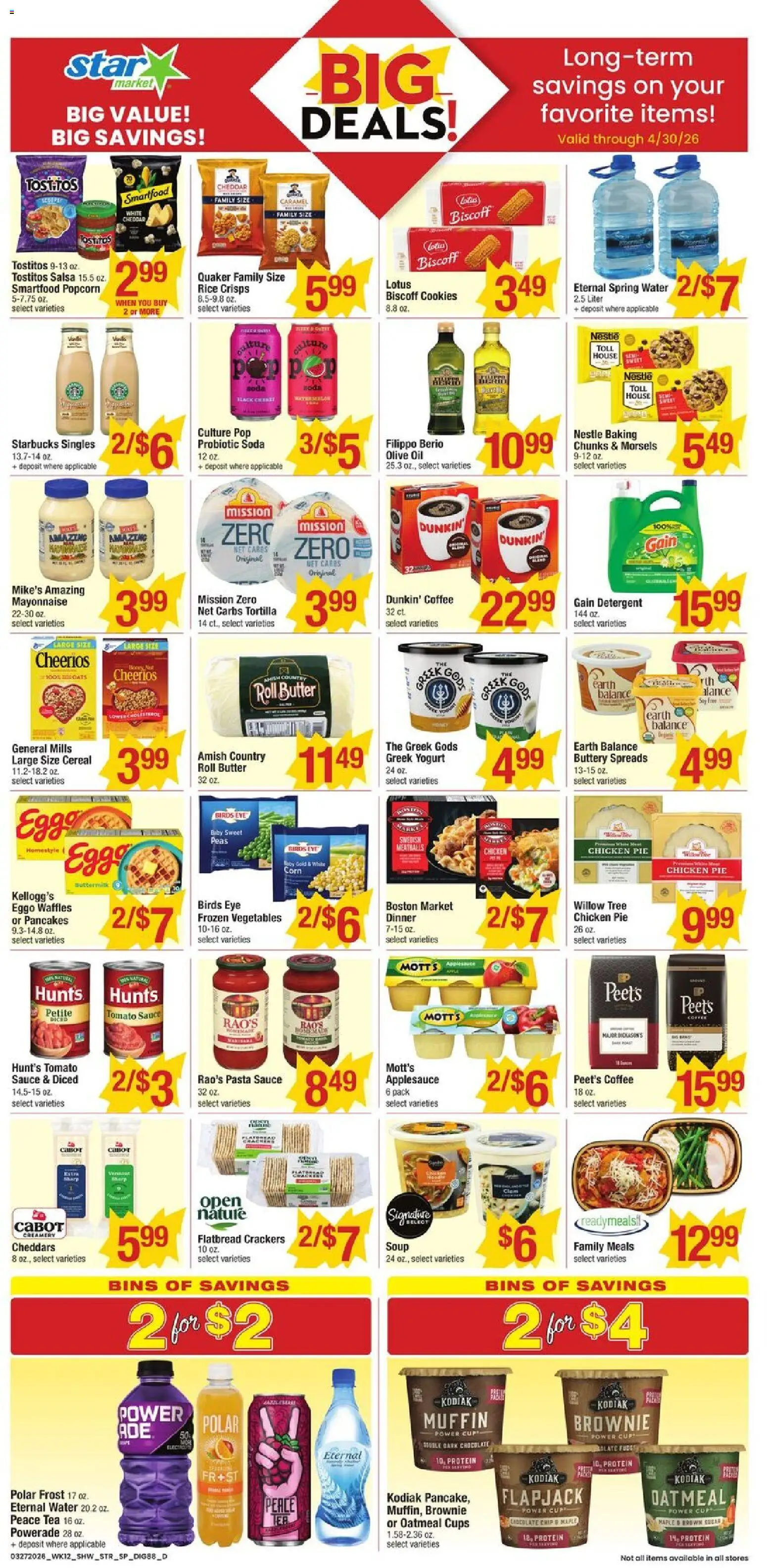 Star Market Weekly Ad - valid from 27.03.2026 | Page: 5 | Products: Yogurt, Cookies, Vegetables, Muffin
