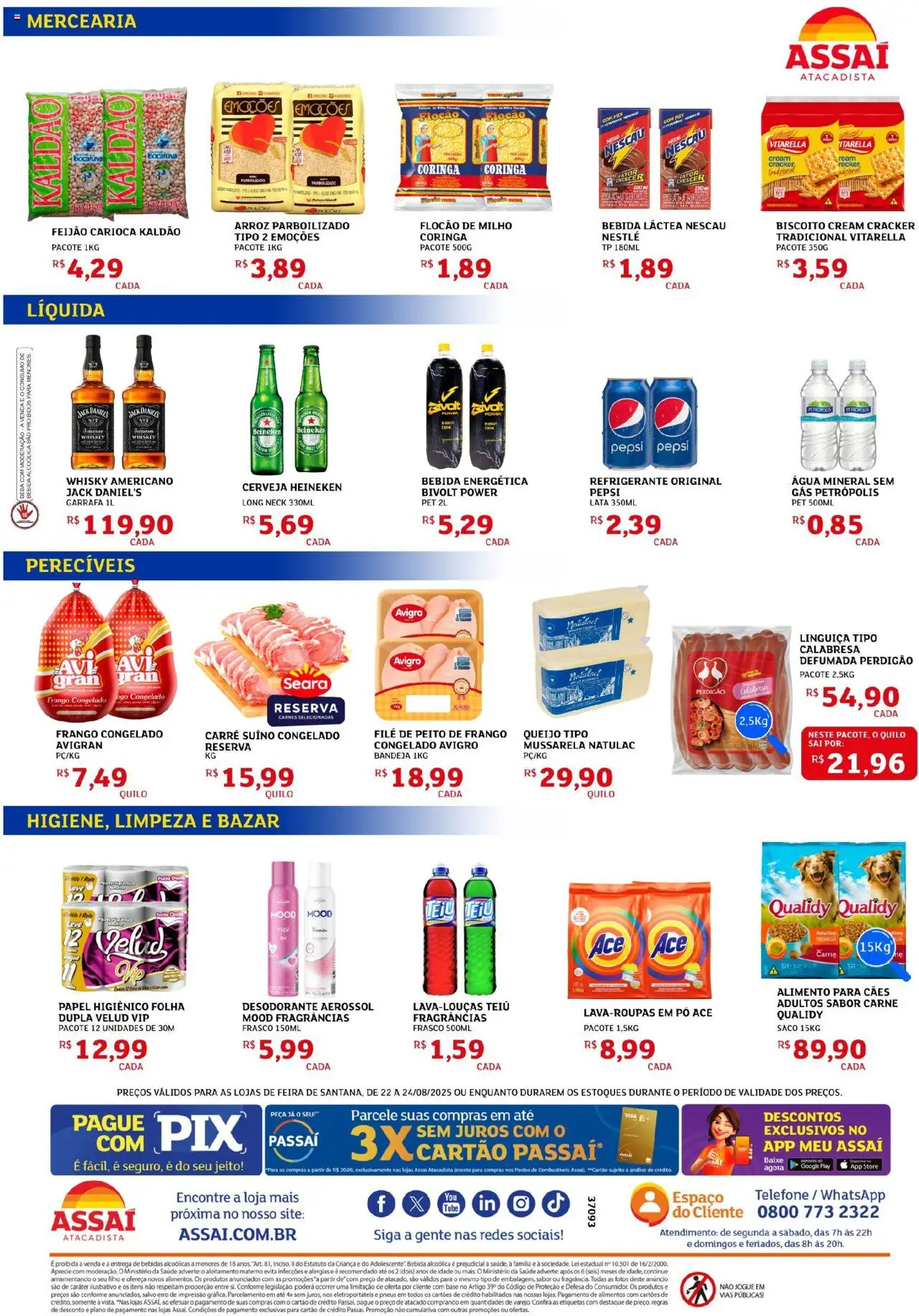 Assaí Atacadista Folheto - válido de 22.08.2025 | Página: 2 | Produtos: Pó, Whisky, Cerveja Heineken, Bebida