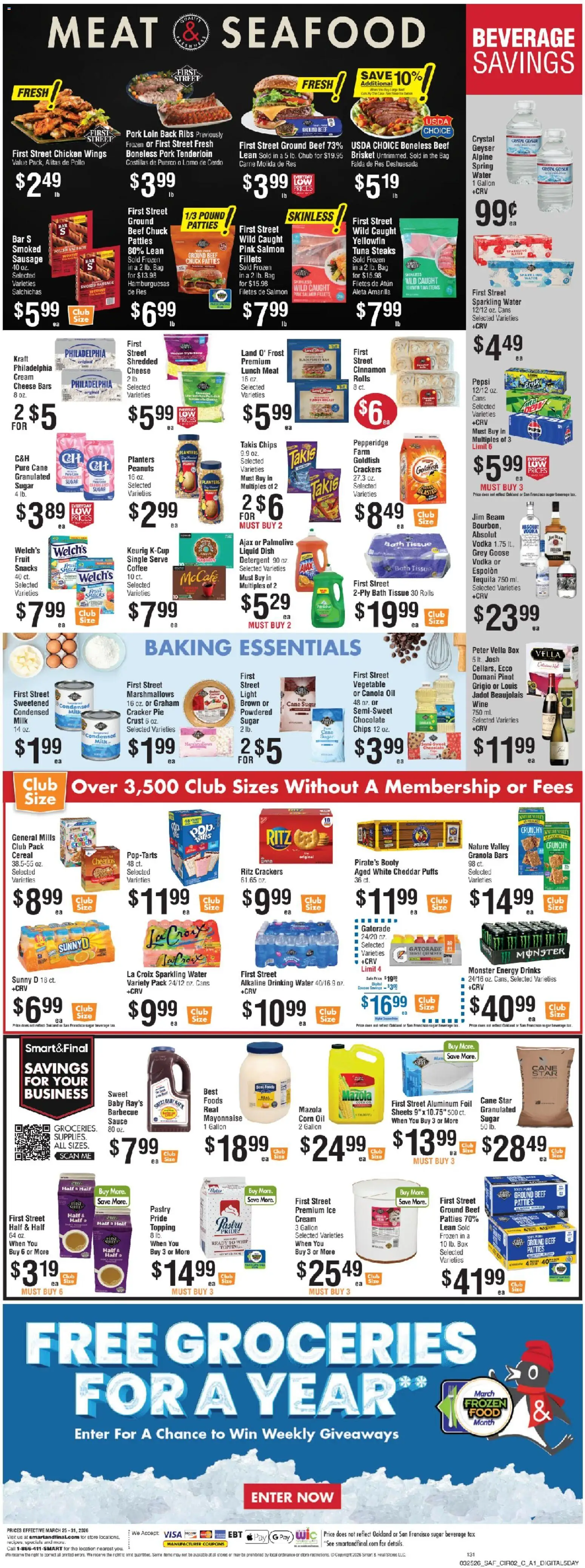 Smart & Final Weekly Ad - valid from 27.03.2026 | Page: 3 | Products: Corn, Oil, Pork, Detergent