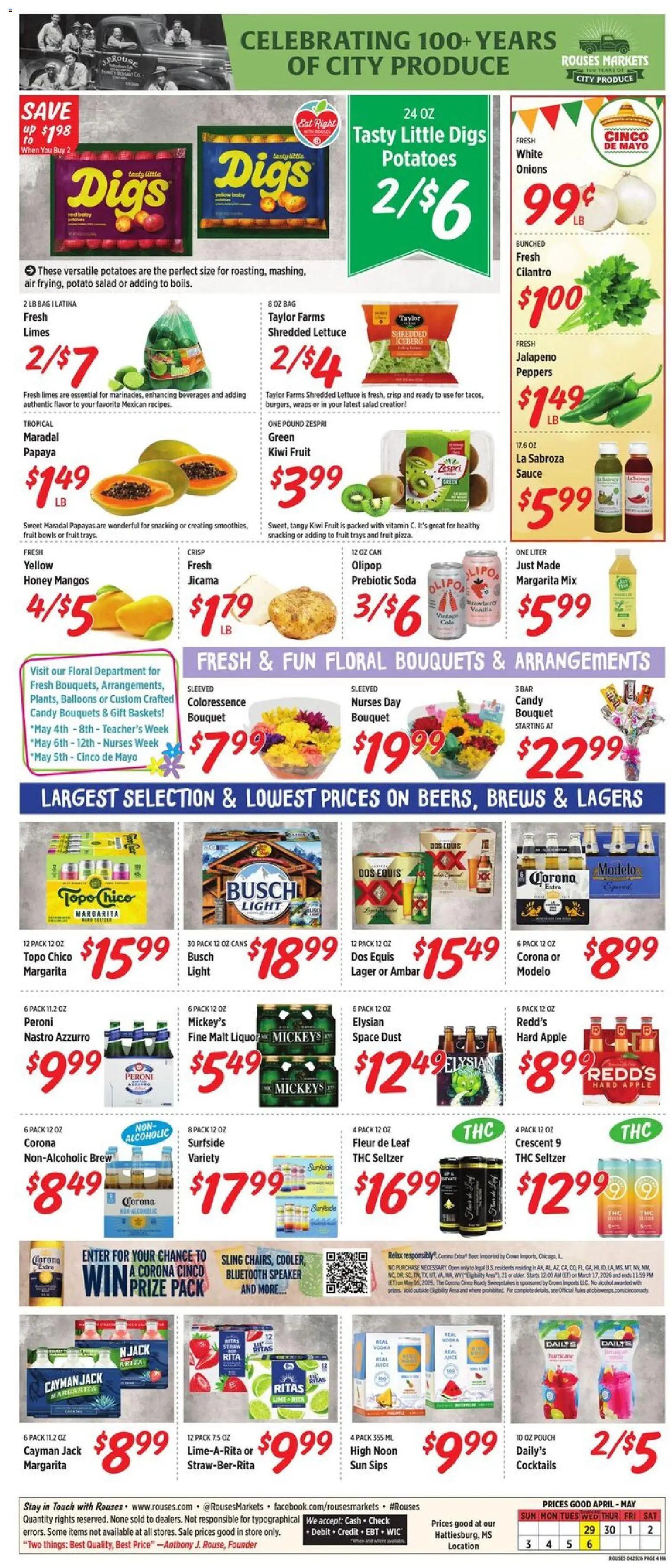 Rouses Weekly Ad - MS - valid from 29.04.2026 | Page: 6 | Products: Lettuce, Sauce, Lime, Bag