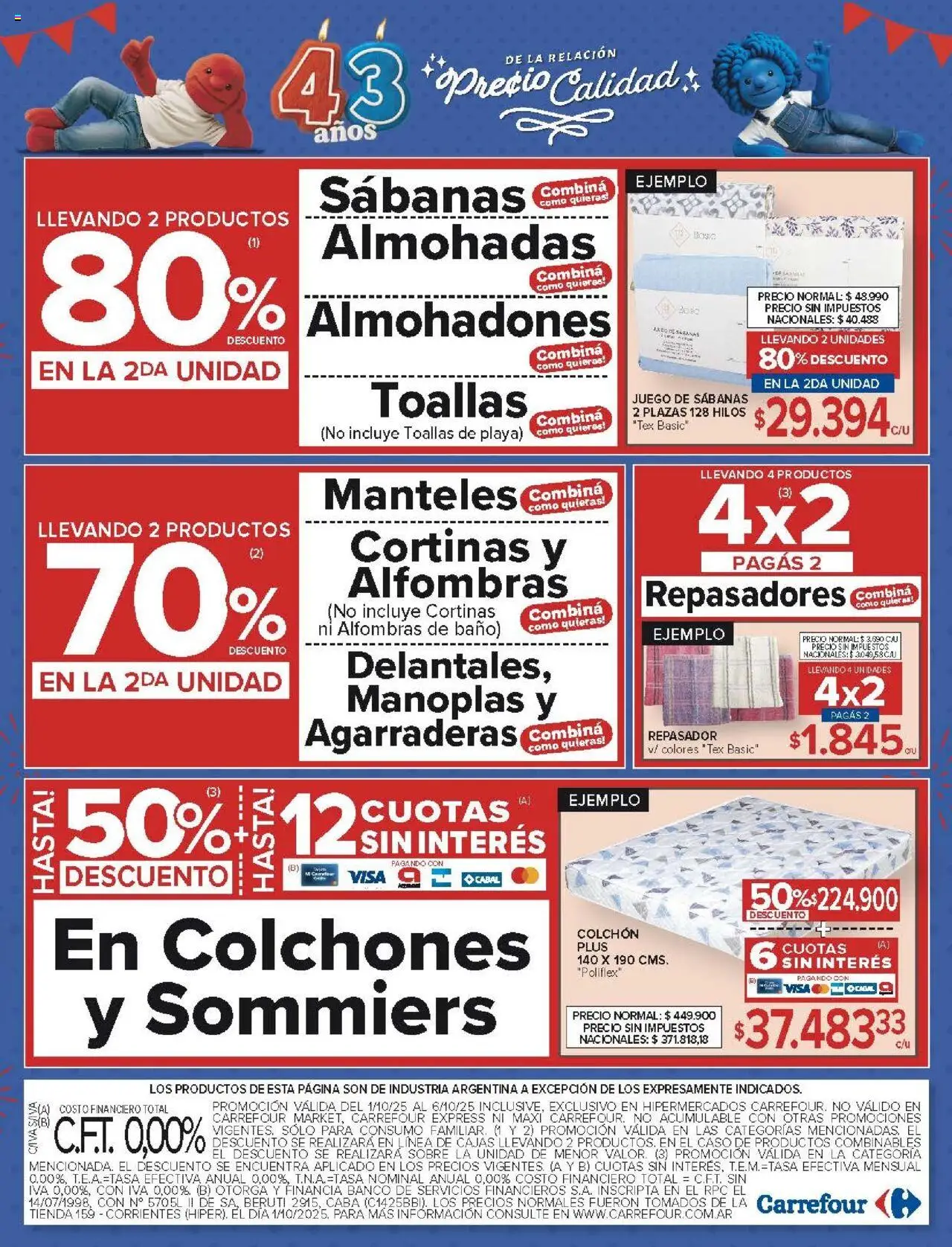 Carrefour ofertas - Corrientes │ válido desde el 01.10.2025 | Página: 21 | Productos: Caso, Banco, Colchón, Sobre
