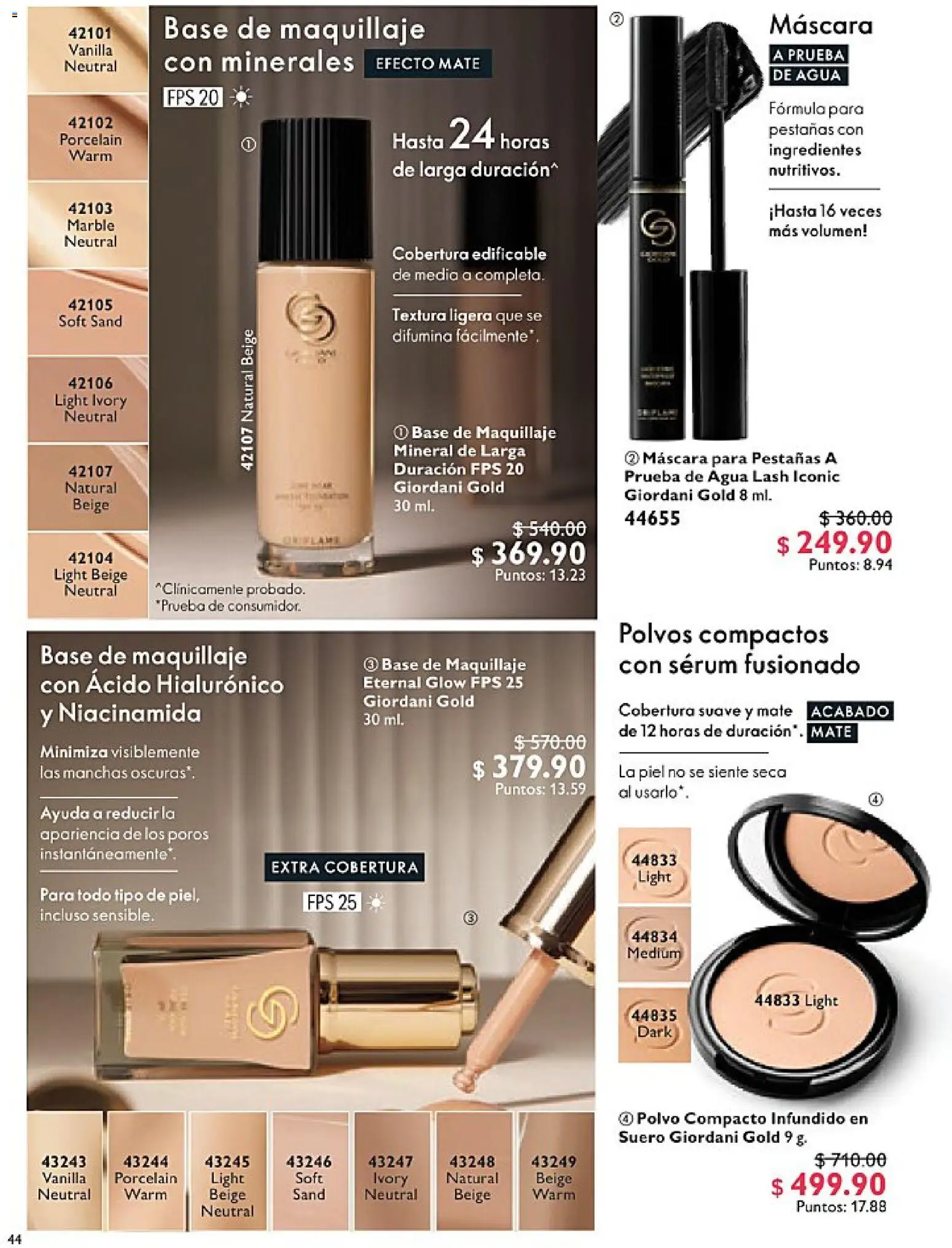 Nuevas ofertas de Oriflame válidas en toda la República Mexicana desde el 14.02.2026. ¡Encuentra las mejores ofertas en Oriflame campaña 3 2026! | Página: 44 | Productos: Serum, Polvo compacto, Maquillaje, Polvo