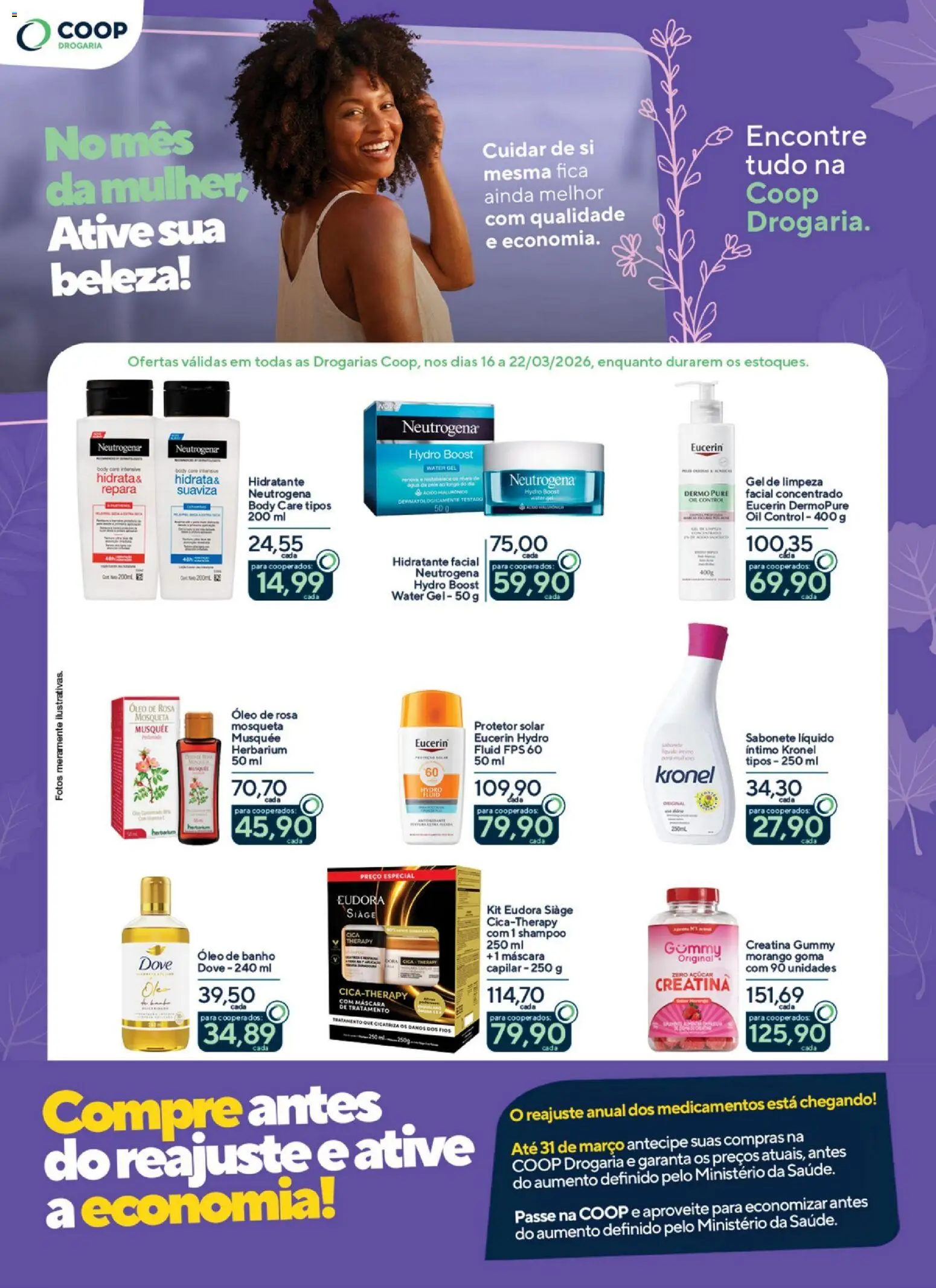 Coop Folheto - válido de 16.03.2026 | Página: 1 | Produtos: Shampoo, Protetor solar, Sabonete, Body