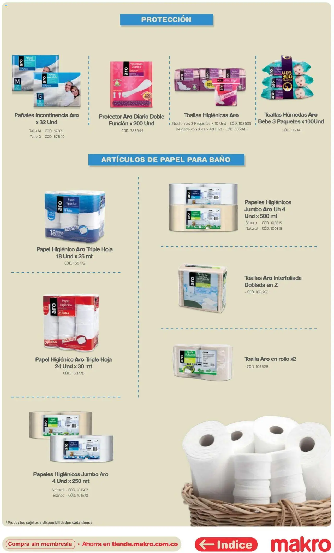 Makro revista - valida desde el 16.04.2025 | Página: 52 | Productos: Protectores diarios, Toalla, Toallas, Papel higiénico