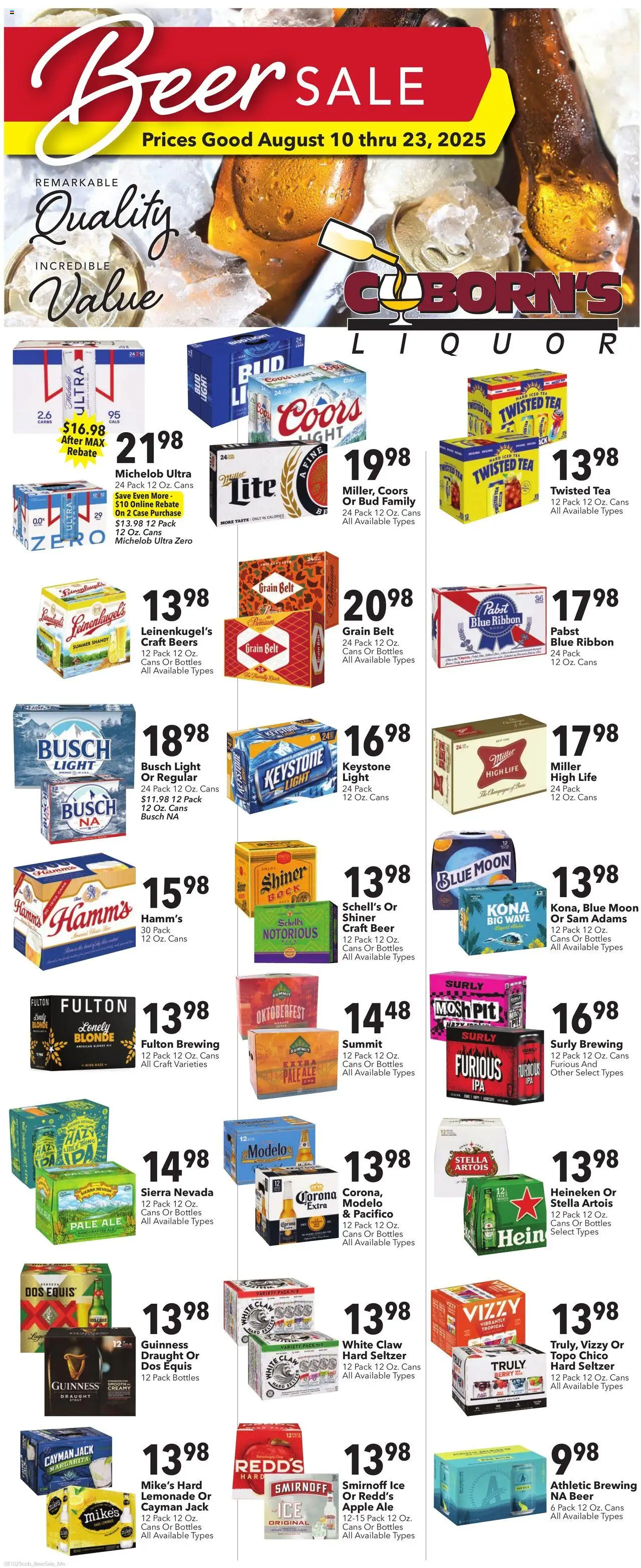Coborn's Weekly Ad - valid from 20.08.2025 | Page: 5 | Products: Beer, Tea, Belt, Case