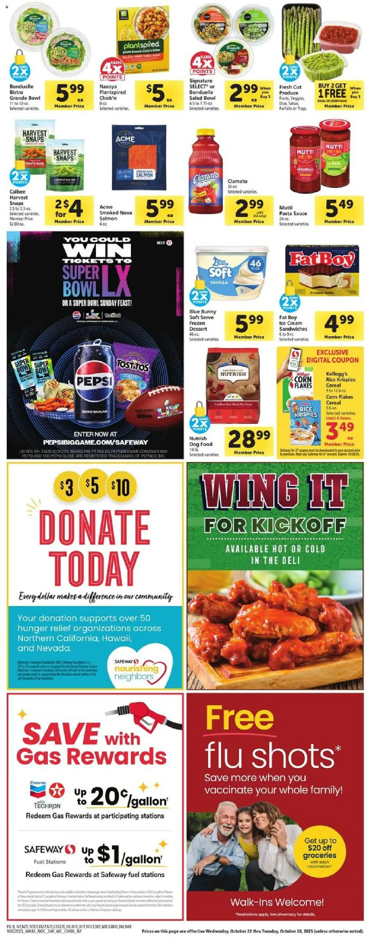 Safeway Weekly Ad - valid from 22.10.2025 | Page: 8 | Products: Corn, Pasta, Flakes, Sugar
