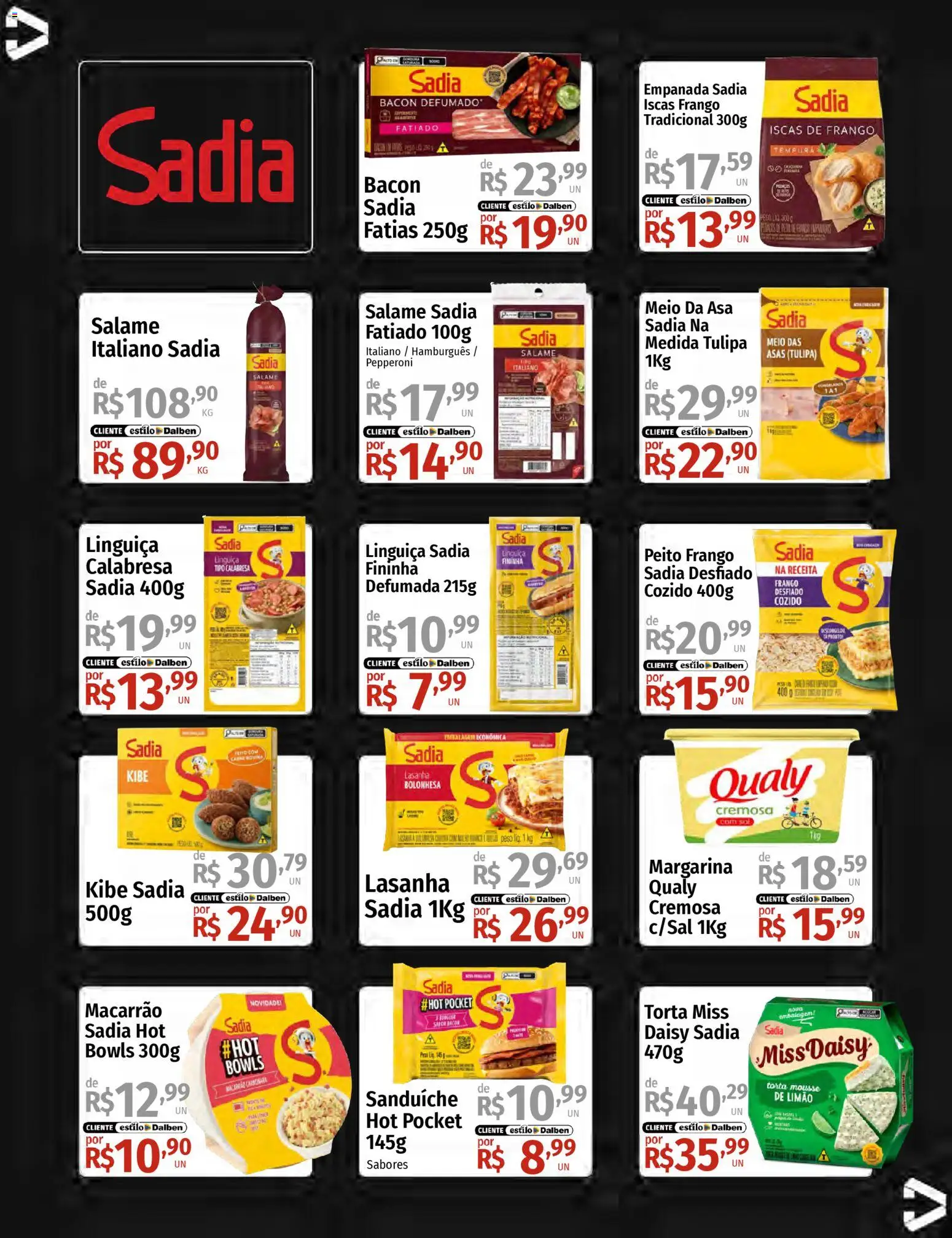 Supermercado Dalben Folheto - válido de 13.11.2025 | Página: 24 | Produtos: Mousse, Salame, Macarrão, Margarina