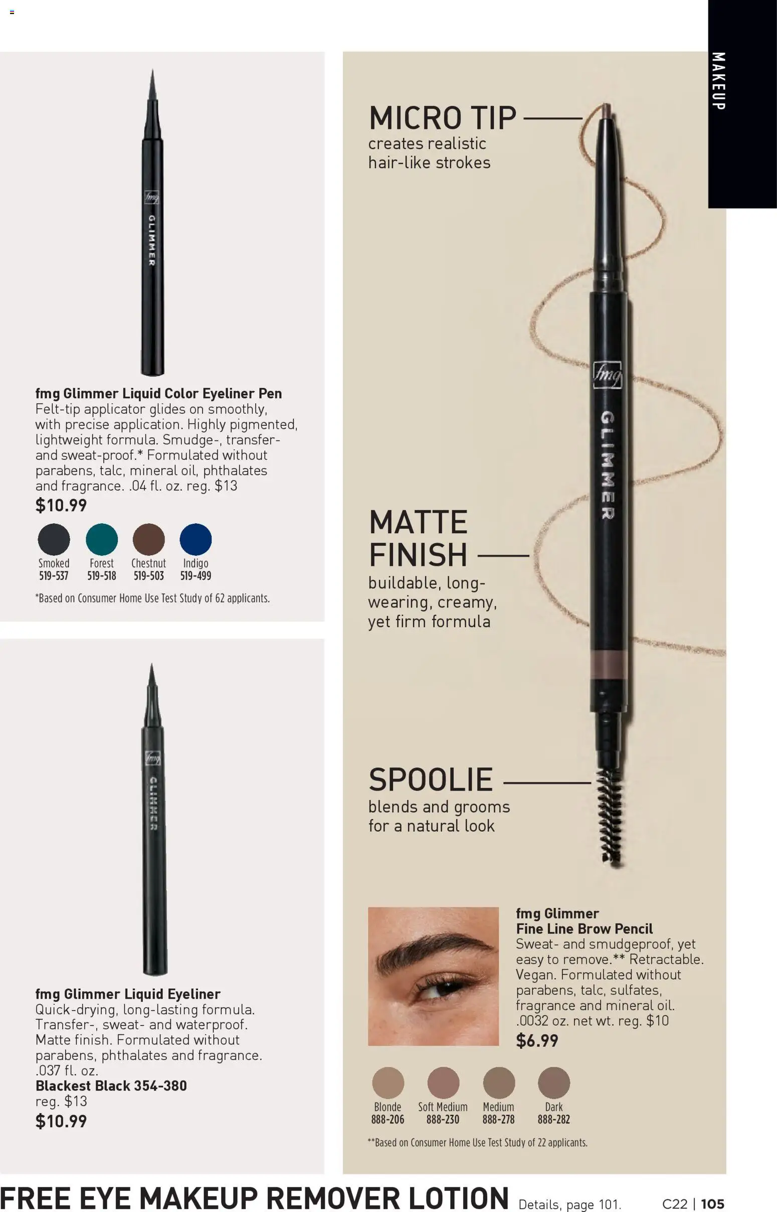 Avon Brochure - valid from 22.10.2025 | Page: 105 | Products: Pen, Fragrance, Makeup Remover, Eyeliner