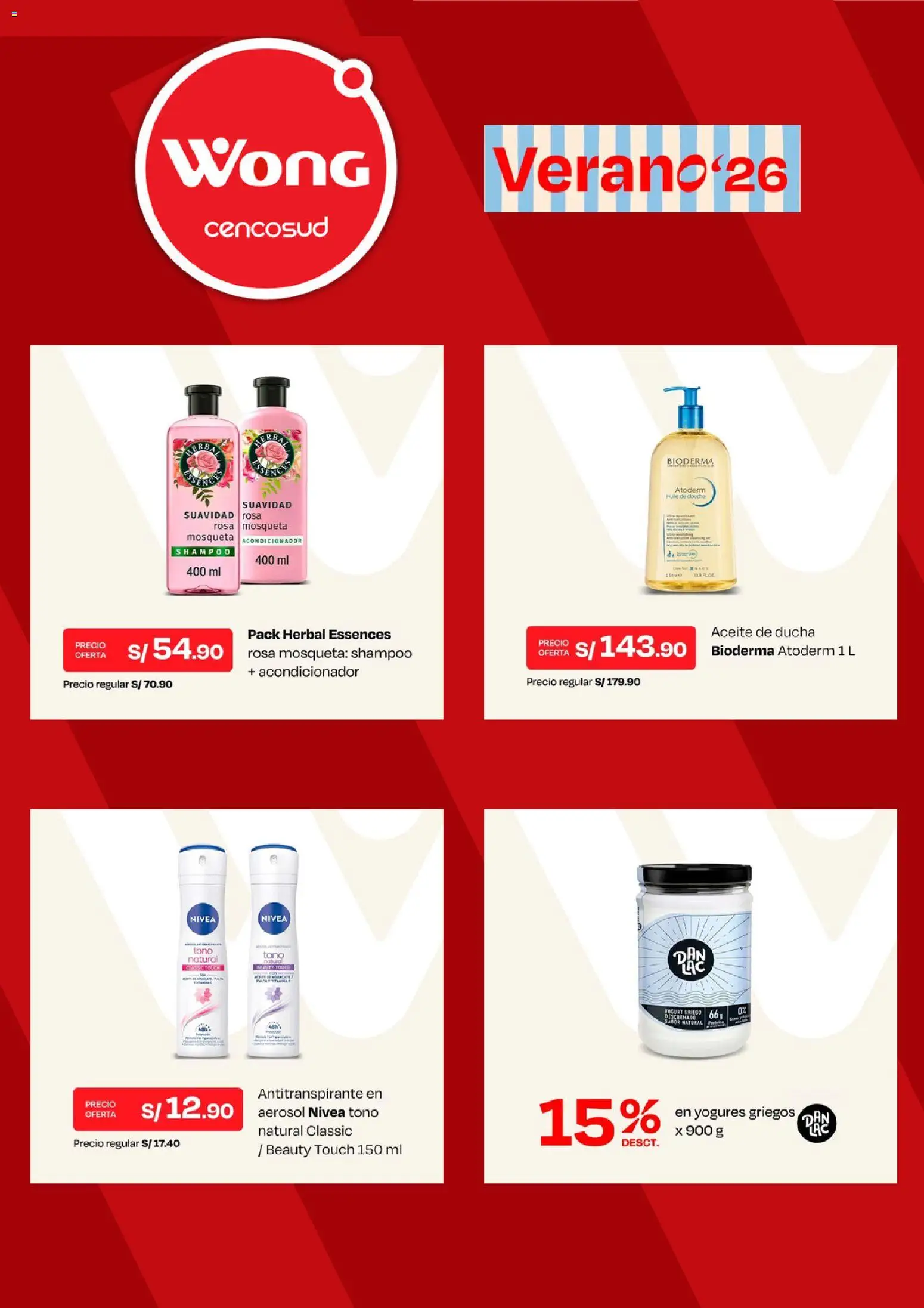 Catálogo Wong válido desde 09.03.2026 | Página: 3 | Productos: Shampoo, Acondicionador, Antitranspirante, Aceite