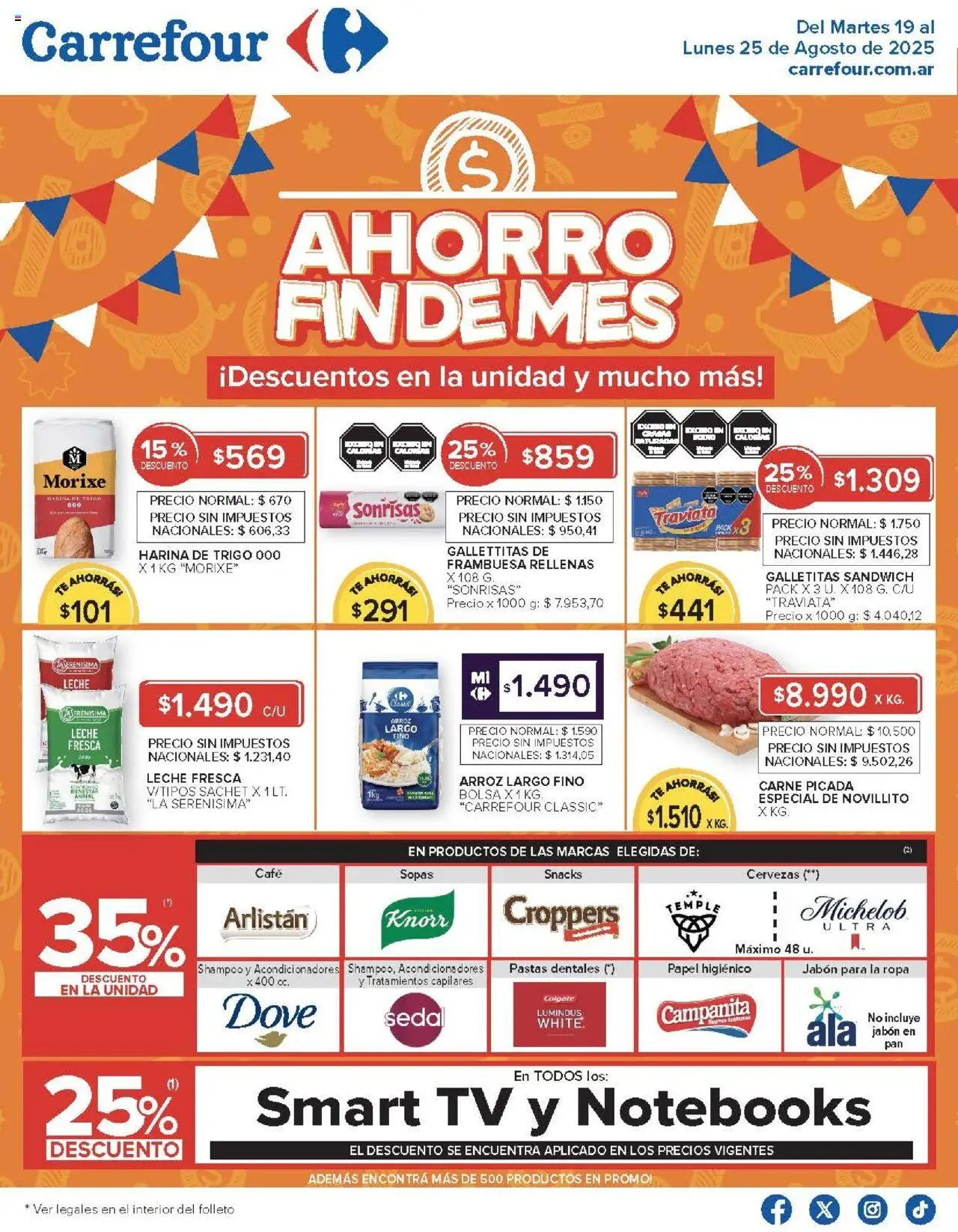 Carrefour ofertas - Chubut │ válido desde el 19.08.2025 | Página: 2 | Productos: Bolsa, Galletitas, Shampoo, Té