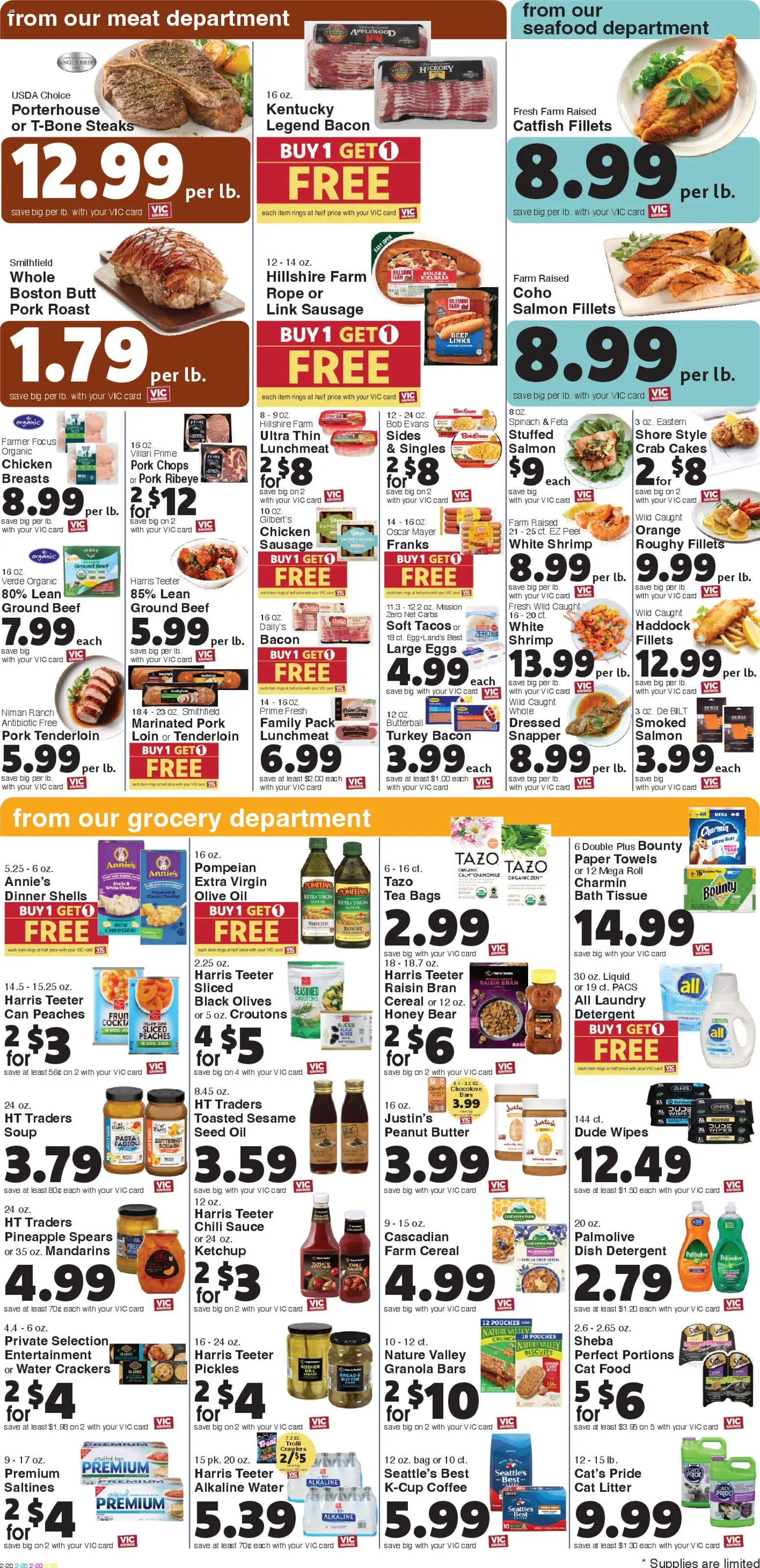 Harris Teeter Weekly Ad - NC - valid from 14.01.2026 | Page: 4 | Products: Mandarins, Cat Litter, Pineapple, Sausage