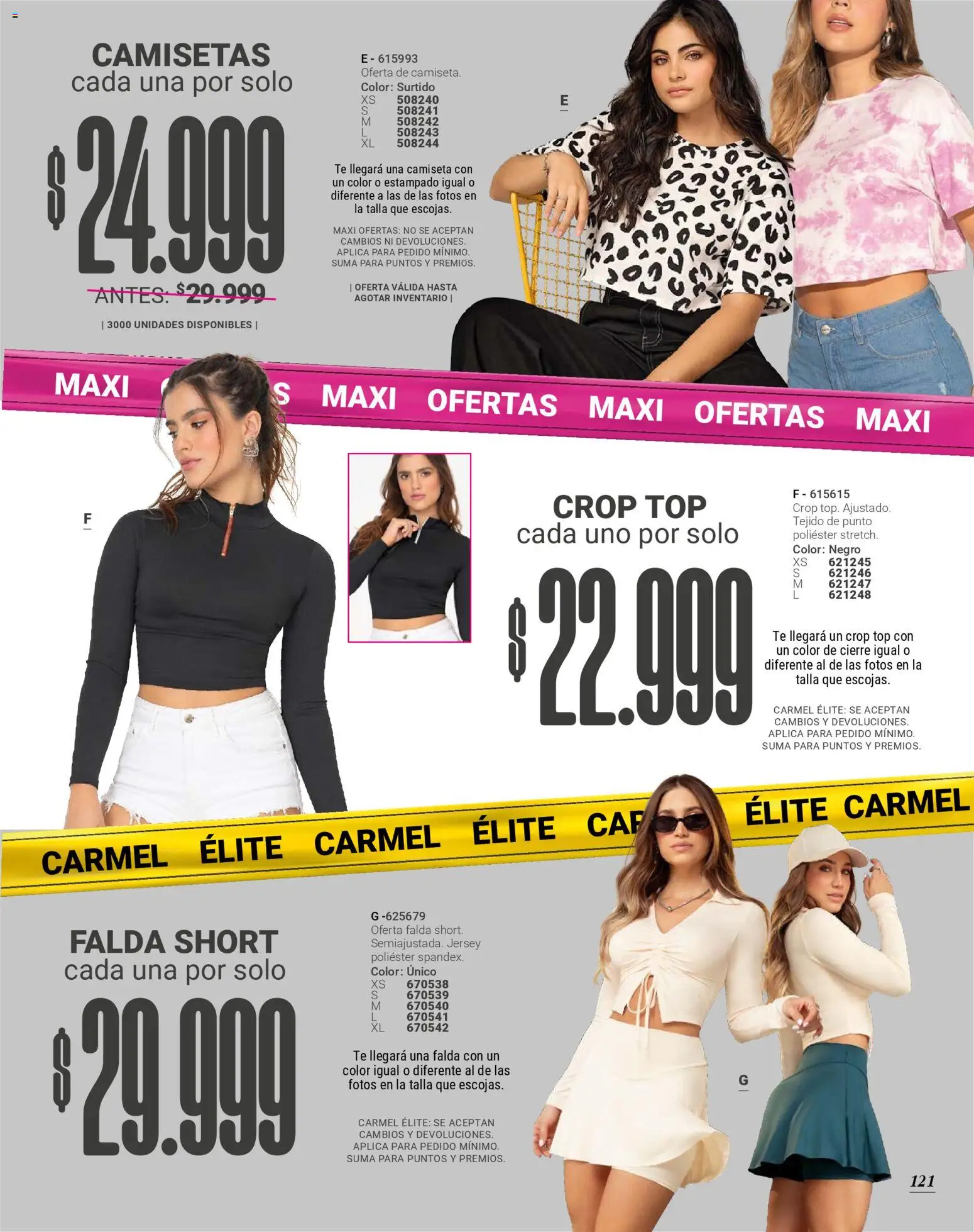 Carmel revista - valida desde el 29.10.2025 | Página: 121 | Productos: Té, Falda, Short, Top