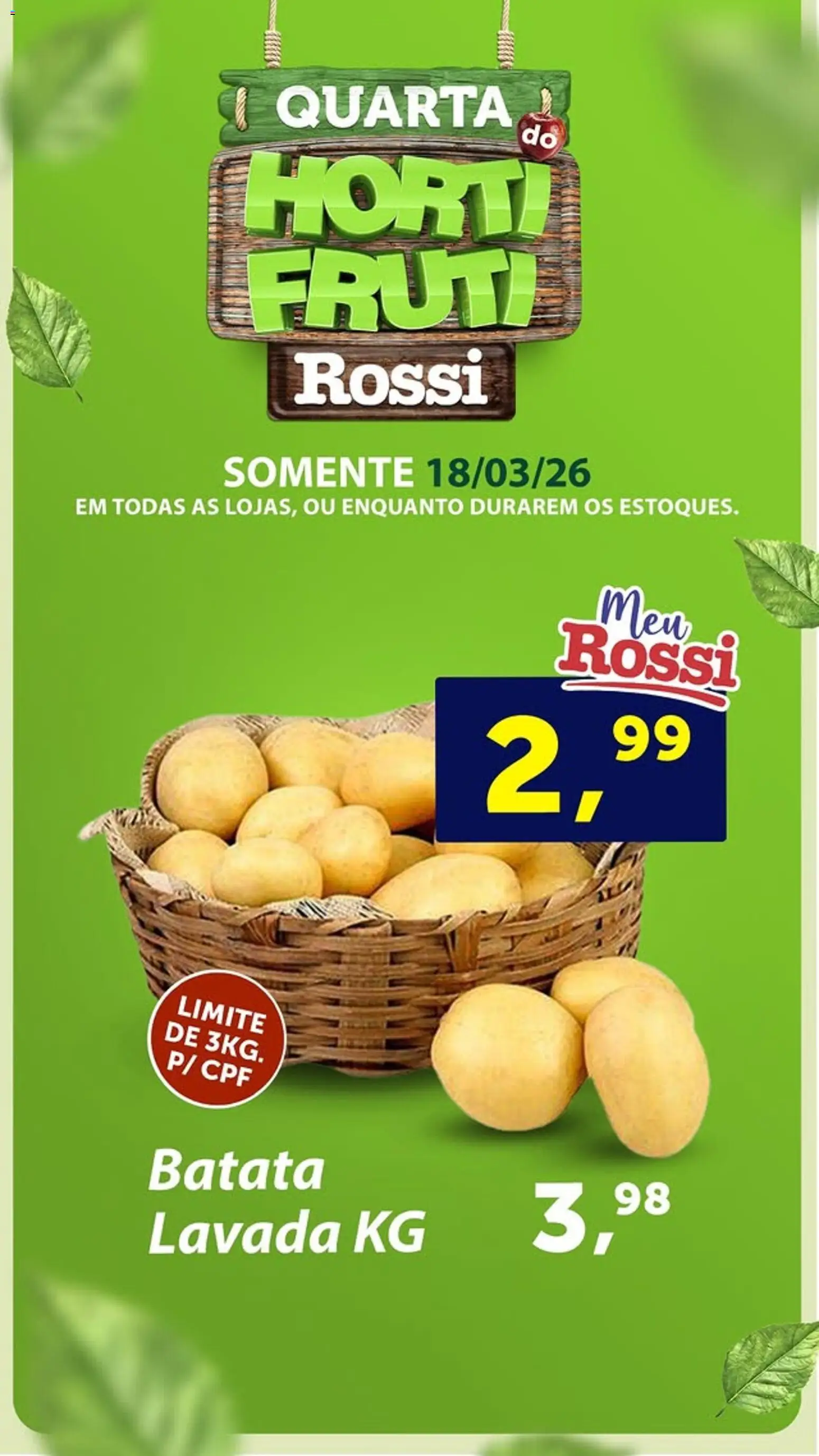 Rossi Supermercados Folheto - válido de 18.03.2026 | Página: 2 | Produtos: Batata