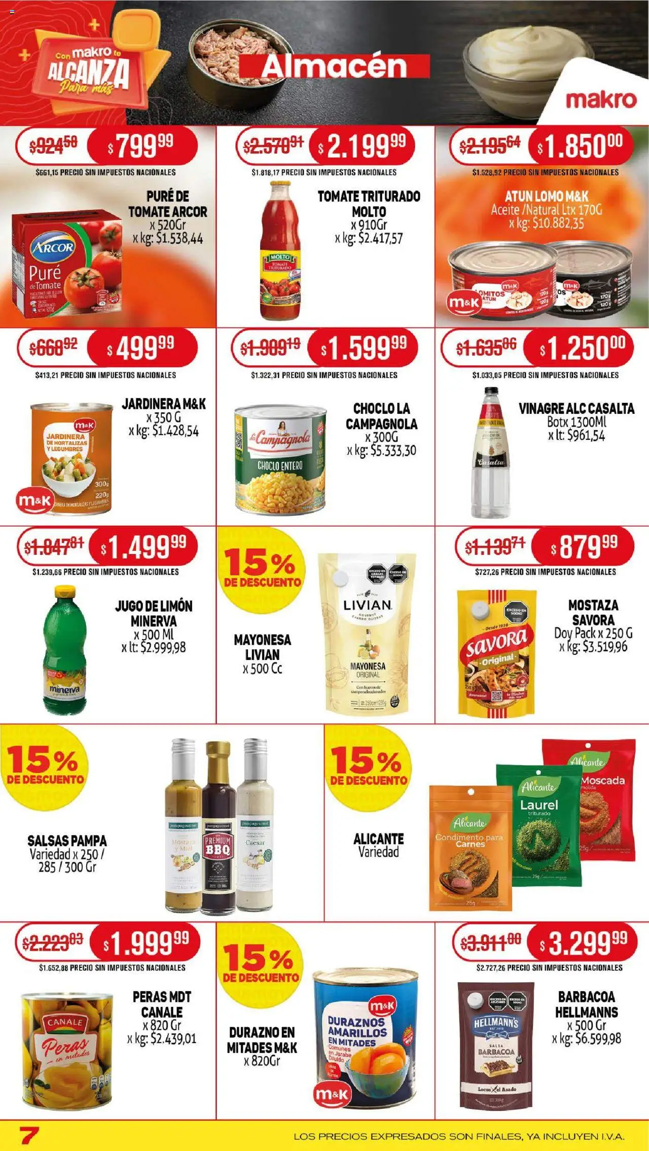 Makro ofertas │ válido desde el 25.09.2025 | Página: 7 | Productos: Durazno, Aceite, Atún, Limón