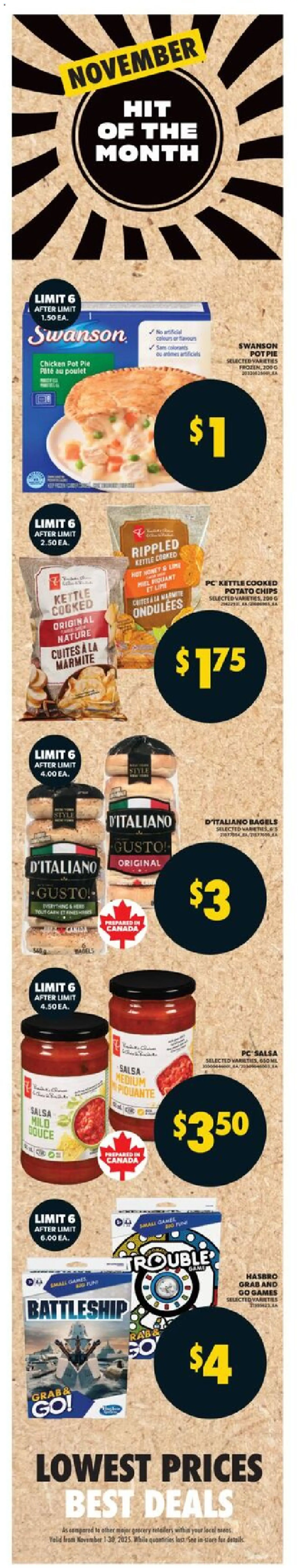 Real Canadian Superstore flyer valid from 20.11.2025 | Page: 5 | Products: Chips, PC, Kettle, Chicken