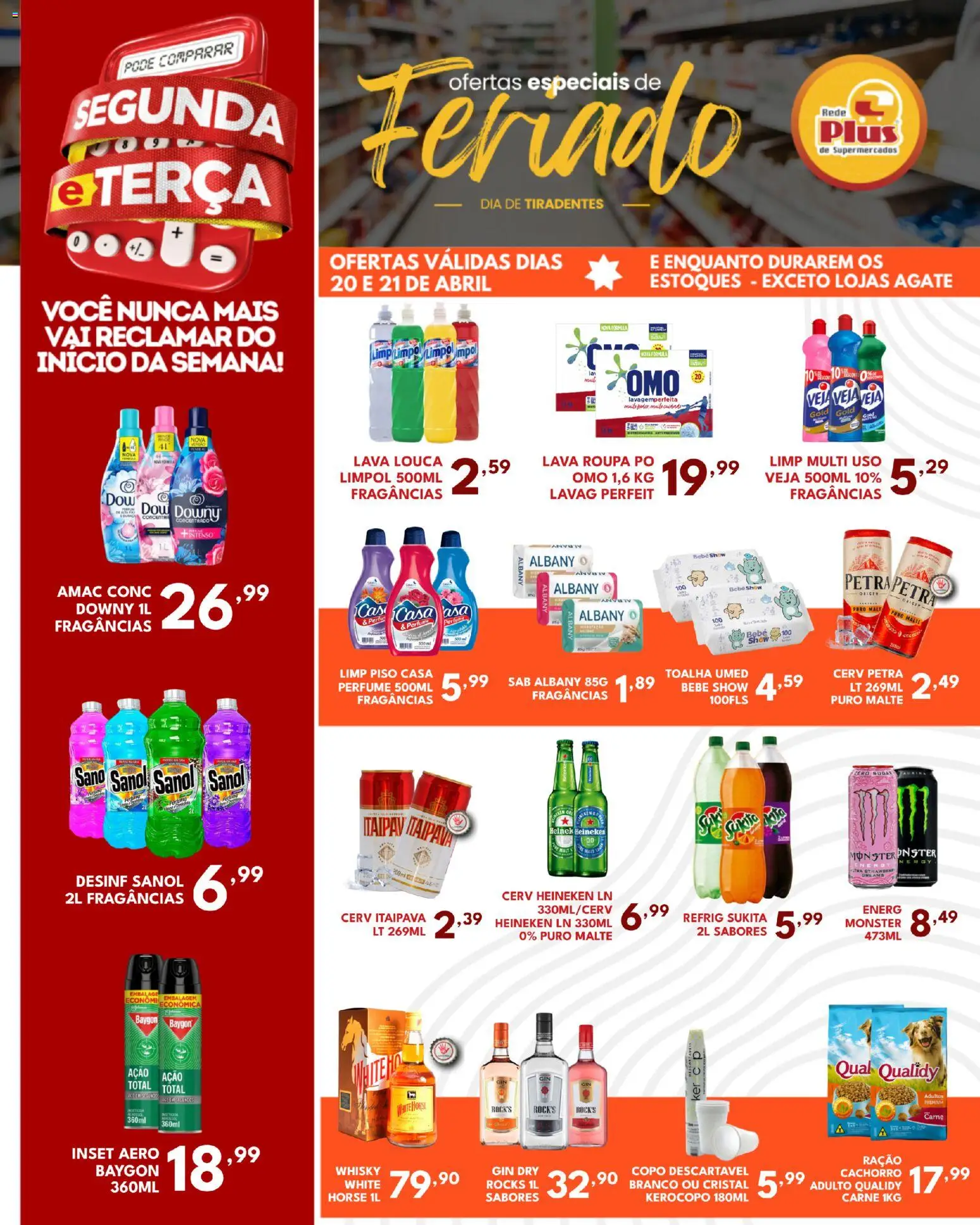 Rede Plus Supermercados Folheto - válido de 20.04.2026 | Página: 2 | Produtos: Carne, Gin, Heineken, Monster