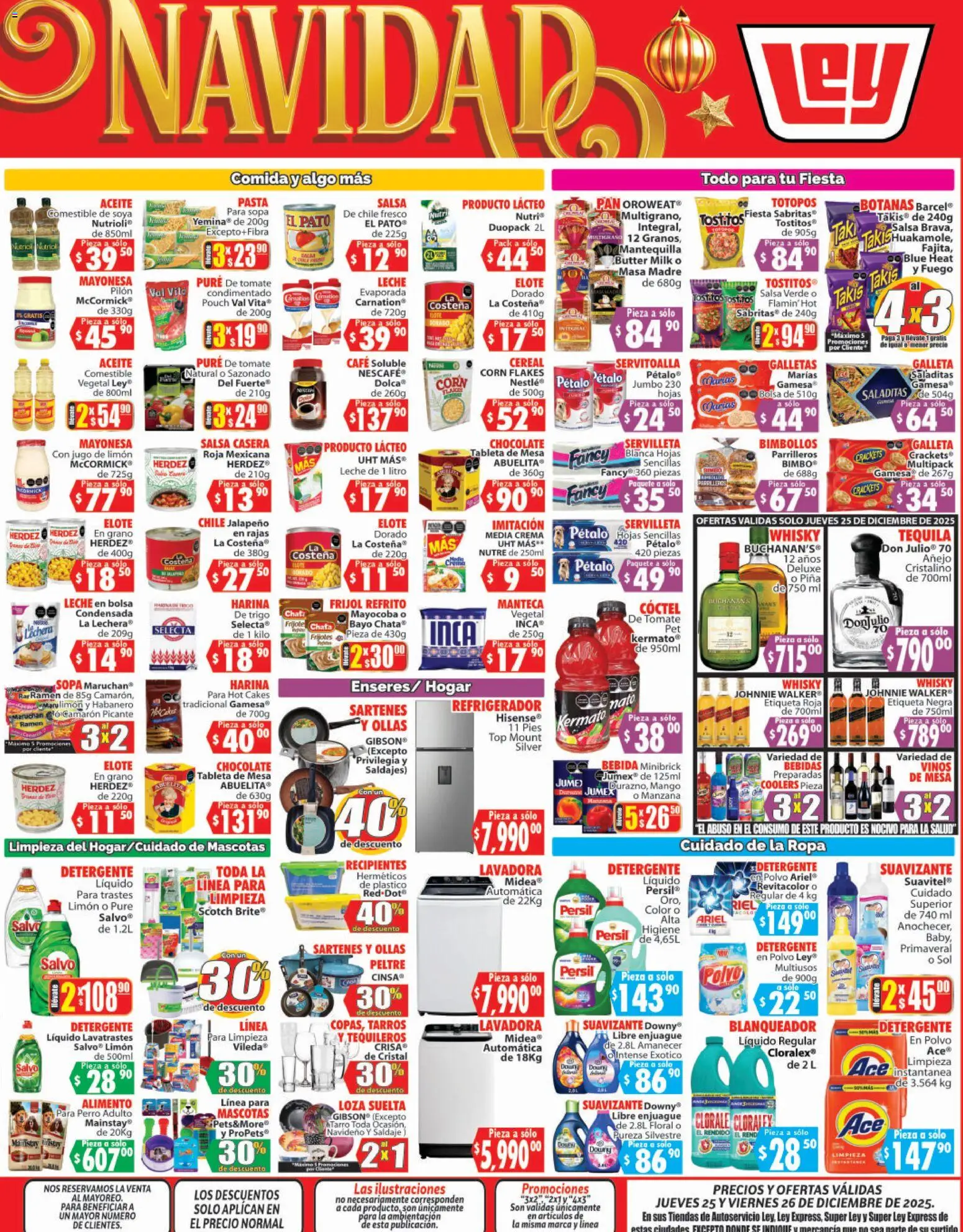 Nuevas ofertas de Casa Ley válidas en toda la República Mexicana desde el 25.12.2025. ¡Encuentra las mejores ofertas en Casa Ley folleto Autoservicio! | Página: 4 | Productos: Bolsa, Leche, Pan, Mesa