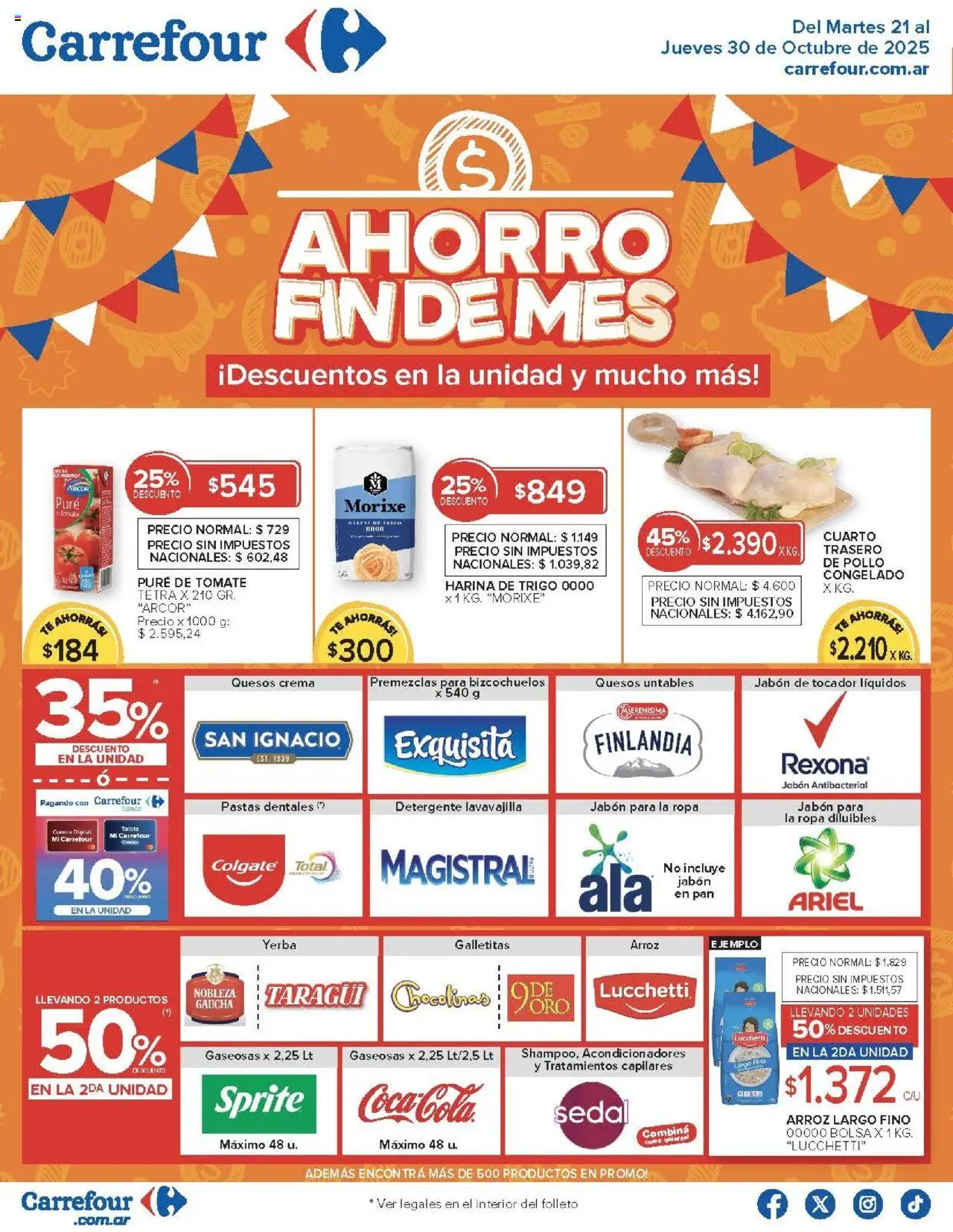 Carrefour - Ofertas Carrefour | 21 al 30 Octubre - 877a82af-aec3-47b2-a5ca-060b2cfa1f47 │ válido desde el 21.10.2025 | Página: 2 | Productos: Pollo, Harina, Jabón, Pan