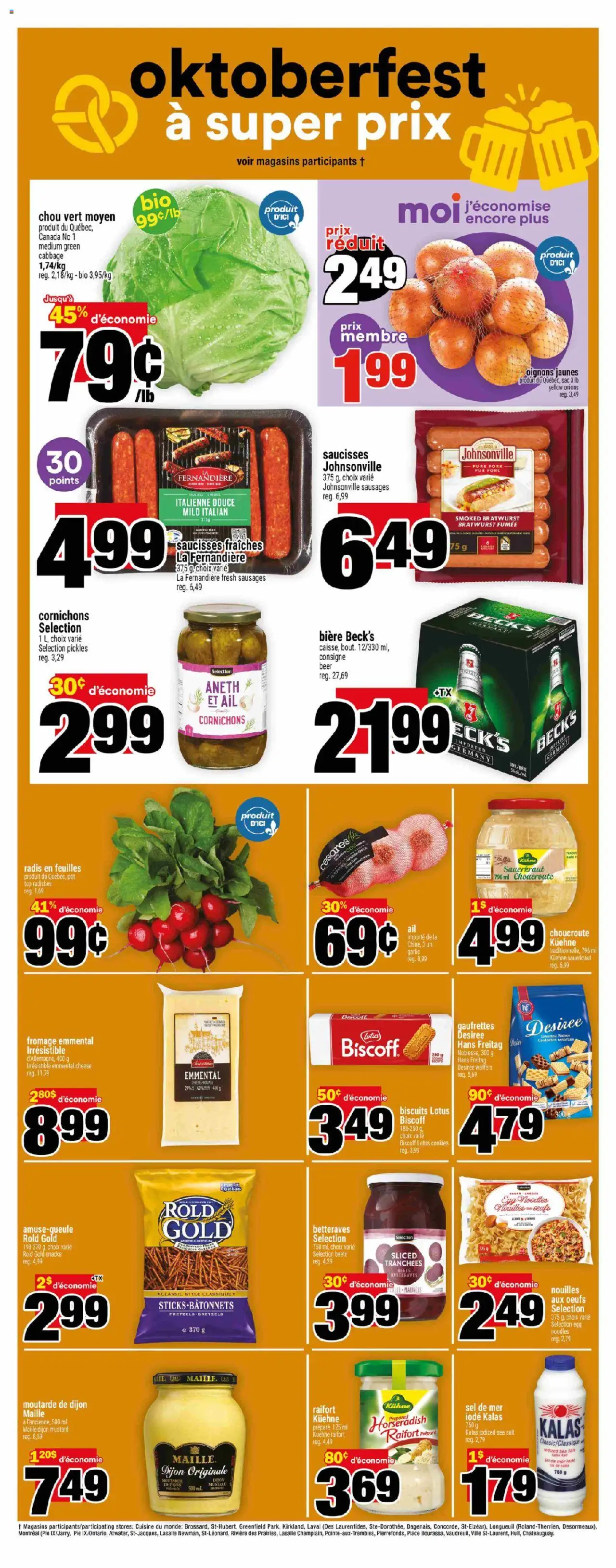 Super C flyer valid from 25.09.2025 | Page: 10 | Products: Cookies, Table, Cheese, Beer