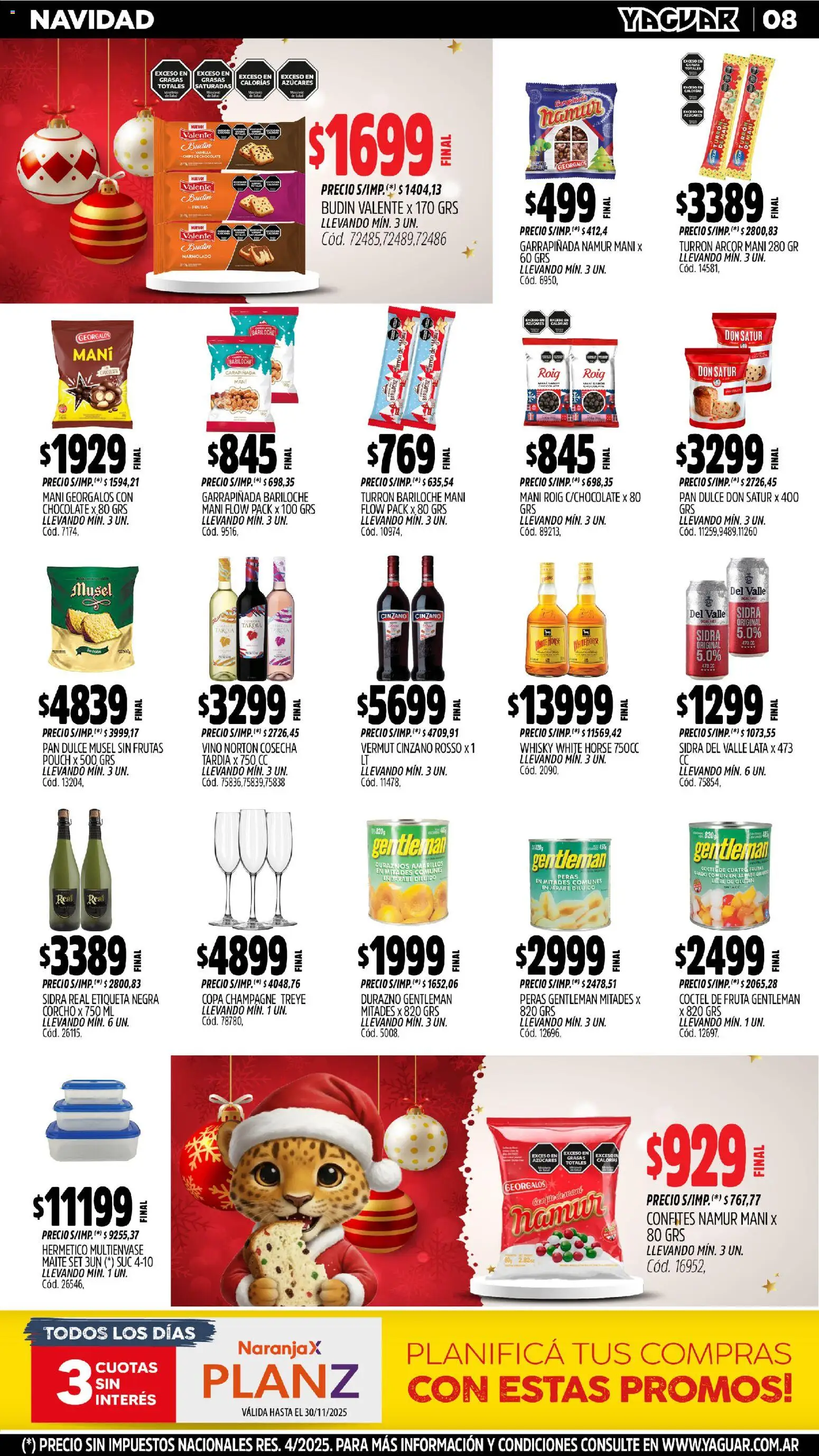 Yaguar - Maschwitz │ válido desde el 17.11.2025 | Página: 8 | Productos: Durazno, Mani, Pan, Chocolate