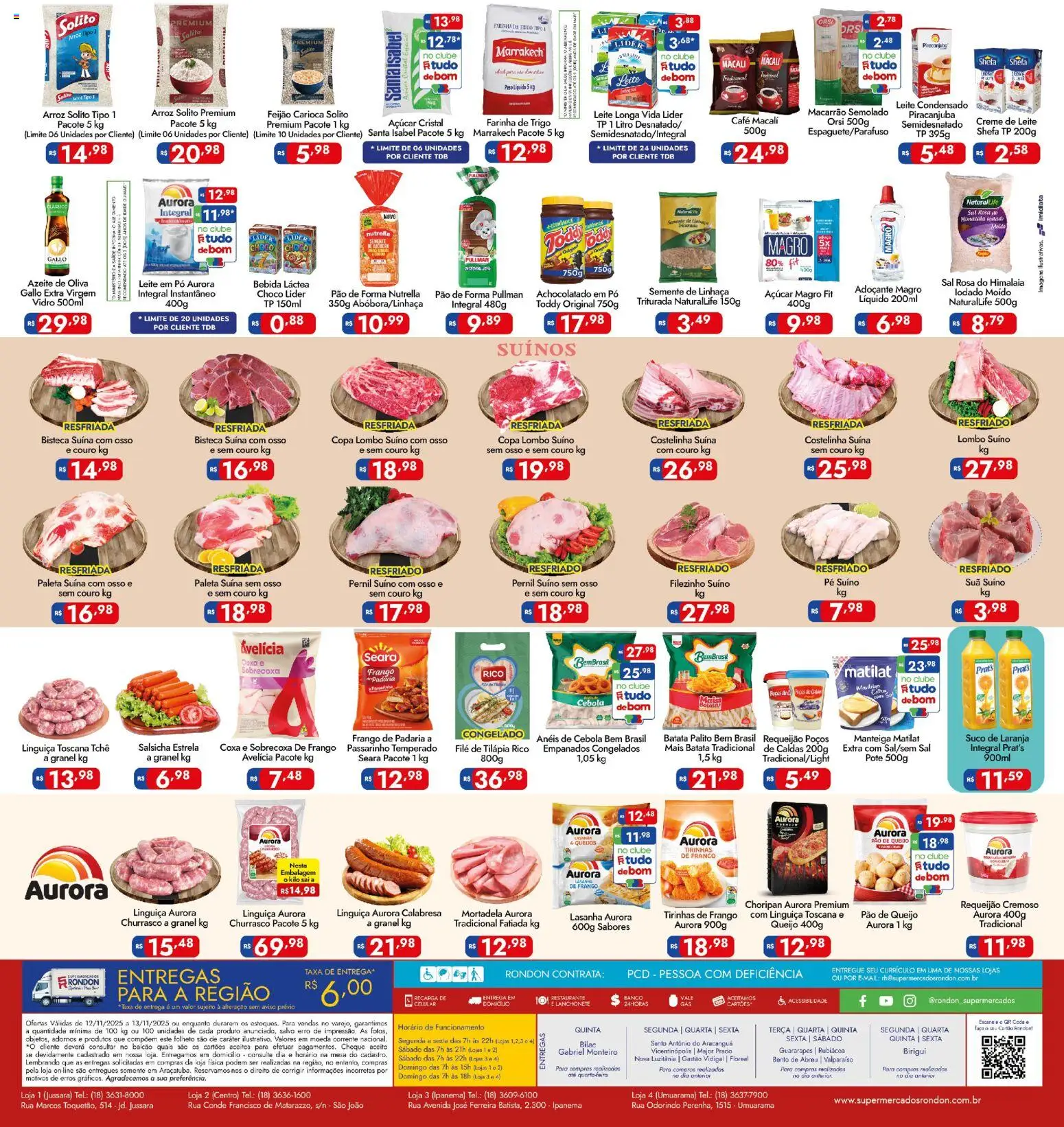 Supermercados Rondon Folheto - válido de 12.11.2025 | Página: 2 | Produtos: Salsicha, Mesa, Pão de forma, Pão de queijo