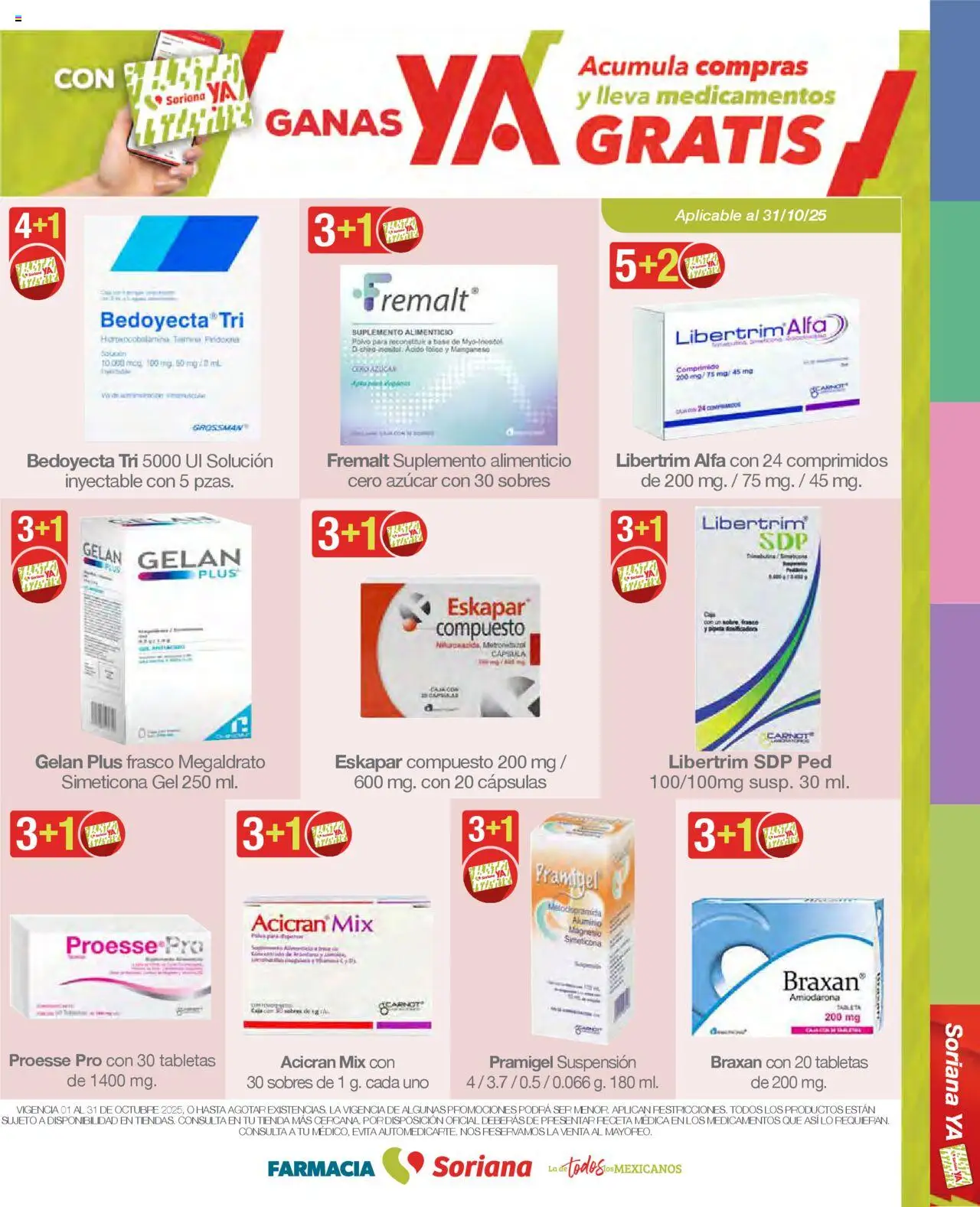 Nuevas ofertas de Soriana válidas en toda la República Mexicana desde el 01.10.2025. ¡Encuentra las mejores ofertas en Soriana - Folleto Farmacia Mercado Nacional! | Página: 25 | Productos: Azúcar, Caja, Polvo, Sobre