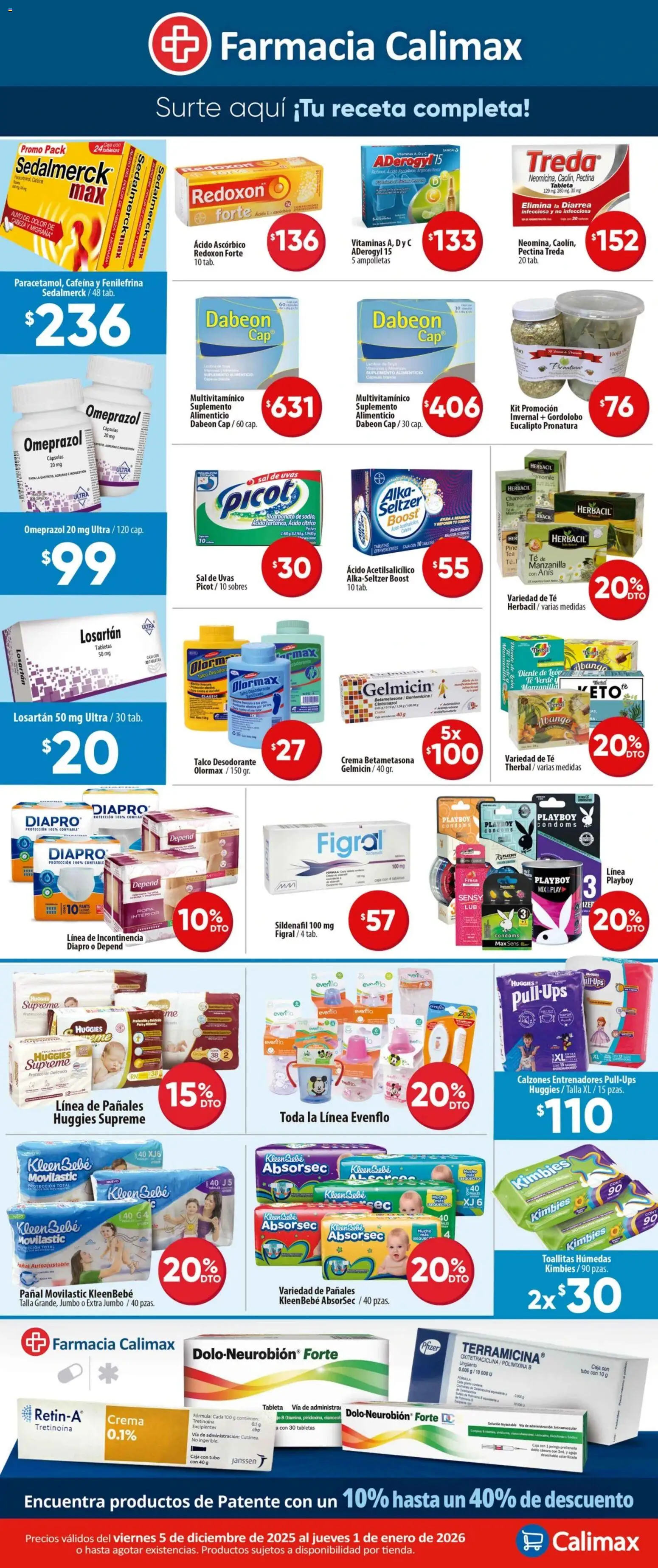 Nuevas ofertas de Calimax válidas en toda la República Mexicana desde el 05.12.2025. ¡Encuentra las mejores ofertas en Calimax folleto Farmacia! | Página: 2 | Productos: Ropa, Ropa interior, Té, Caja