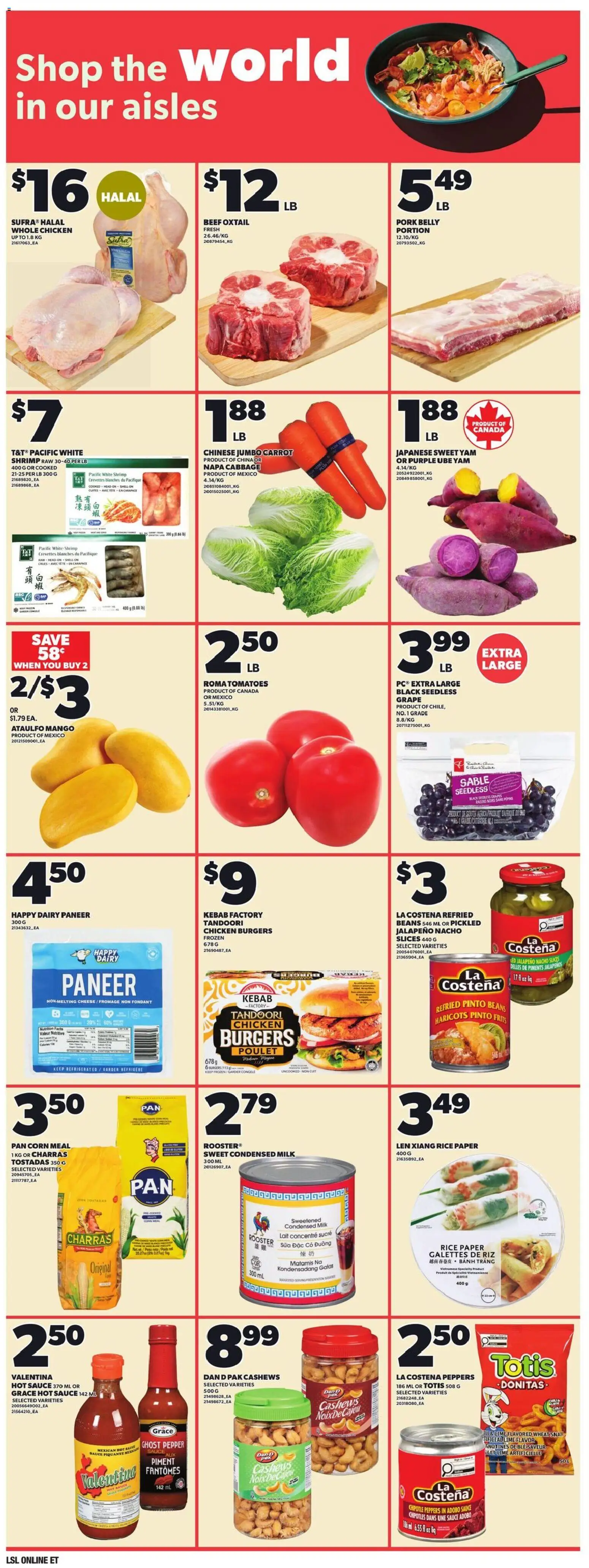 Loblaws flyer valid from 16.04.2026 | Page: 15 | Products: Rice, Milk, Chicken, Pork