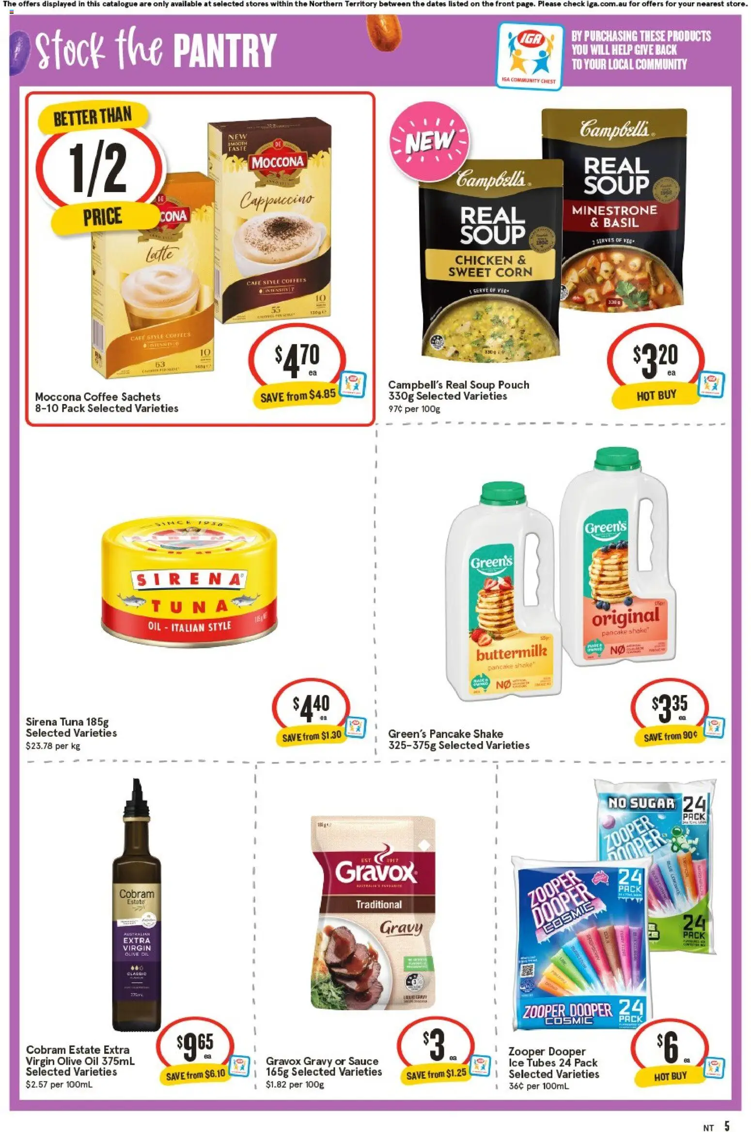 IGA catalogue - valid from 29.03.2026 | Page: 5 | Products: Oil, Chicken, Sauce, Soup
