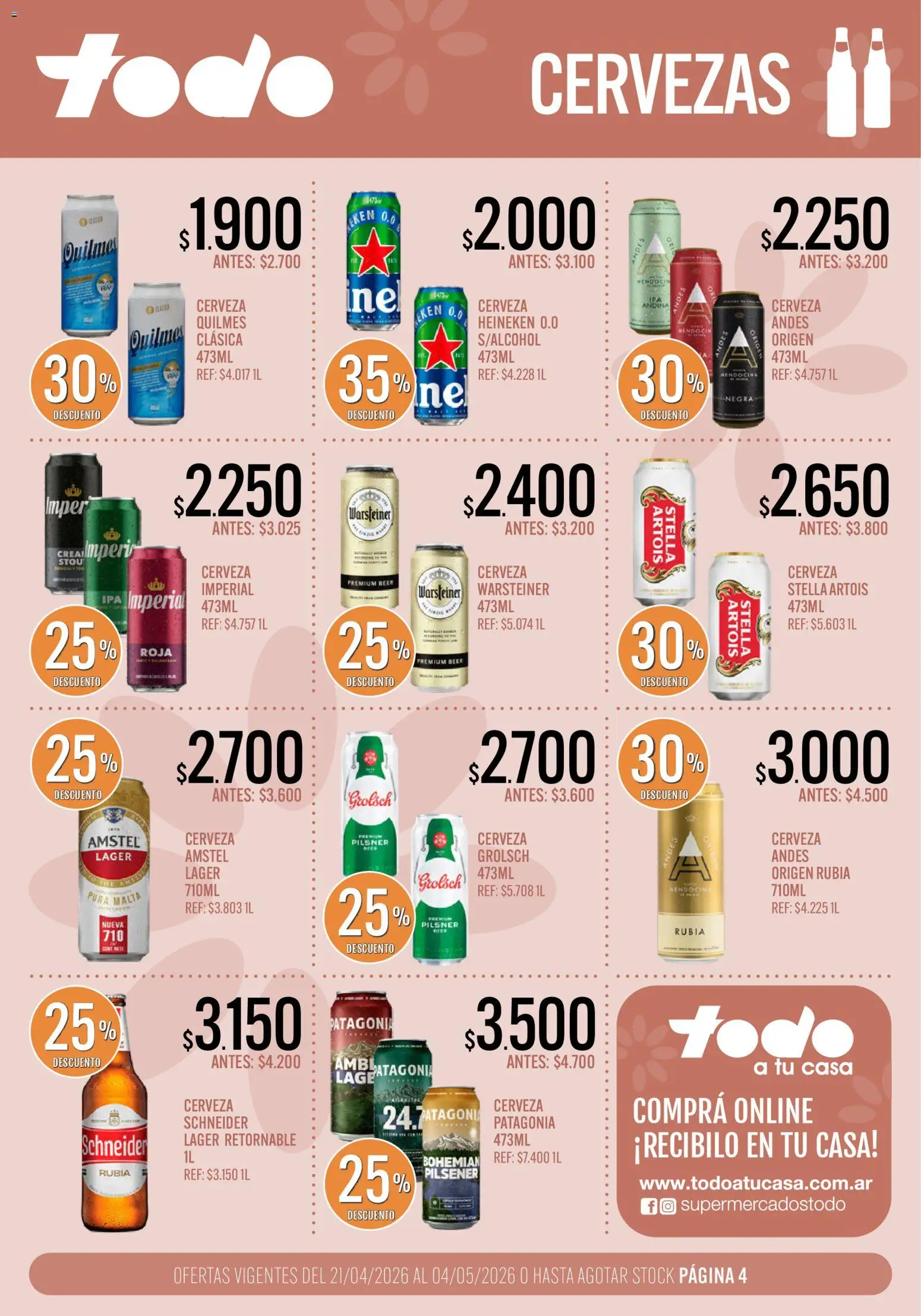 Supermercados TODO - Ofertas │ válido desde el 21.04.2026 | Página: 4 | Productos: Cerveza