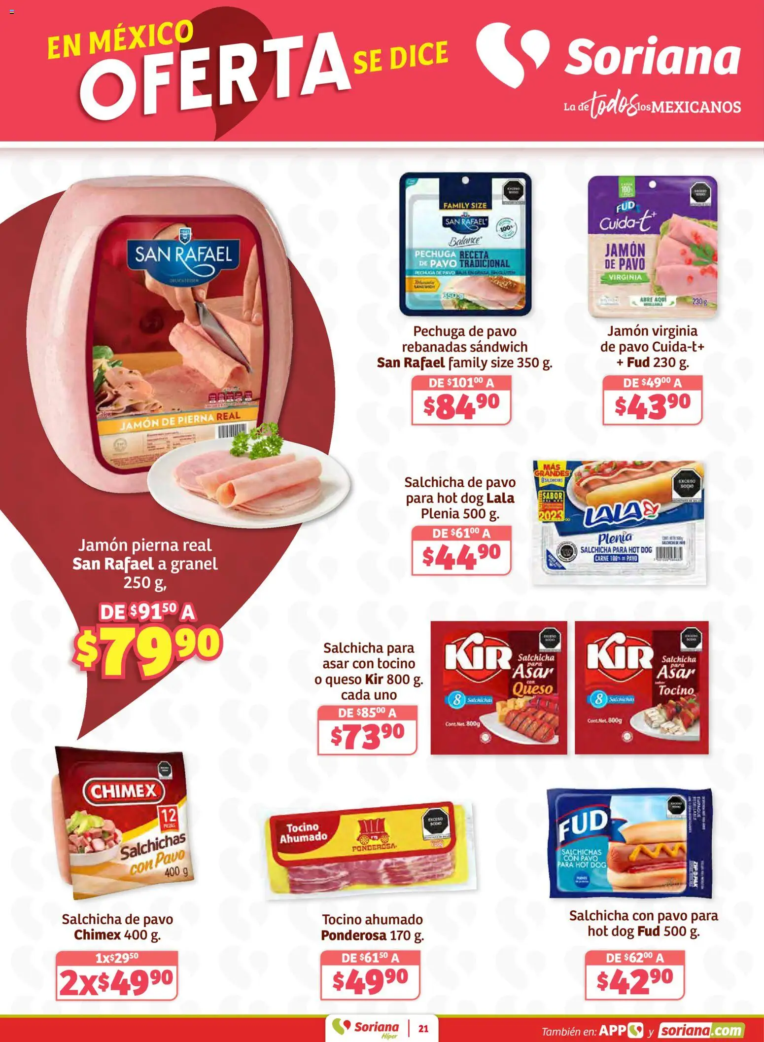 Nuevas ofertas de Soriana válidas en toda la República Mexicana desde el 02.01.2026. ¡Encuentra las mejores ofertas en Soriana - Preciazazaso Híper: Valle de México ! | Página: 21 | Productos: Tocino, Salchicha, Queso, Jamón