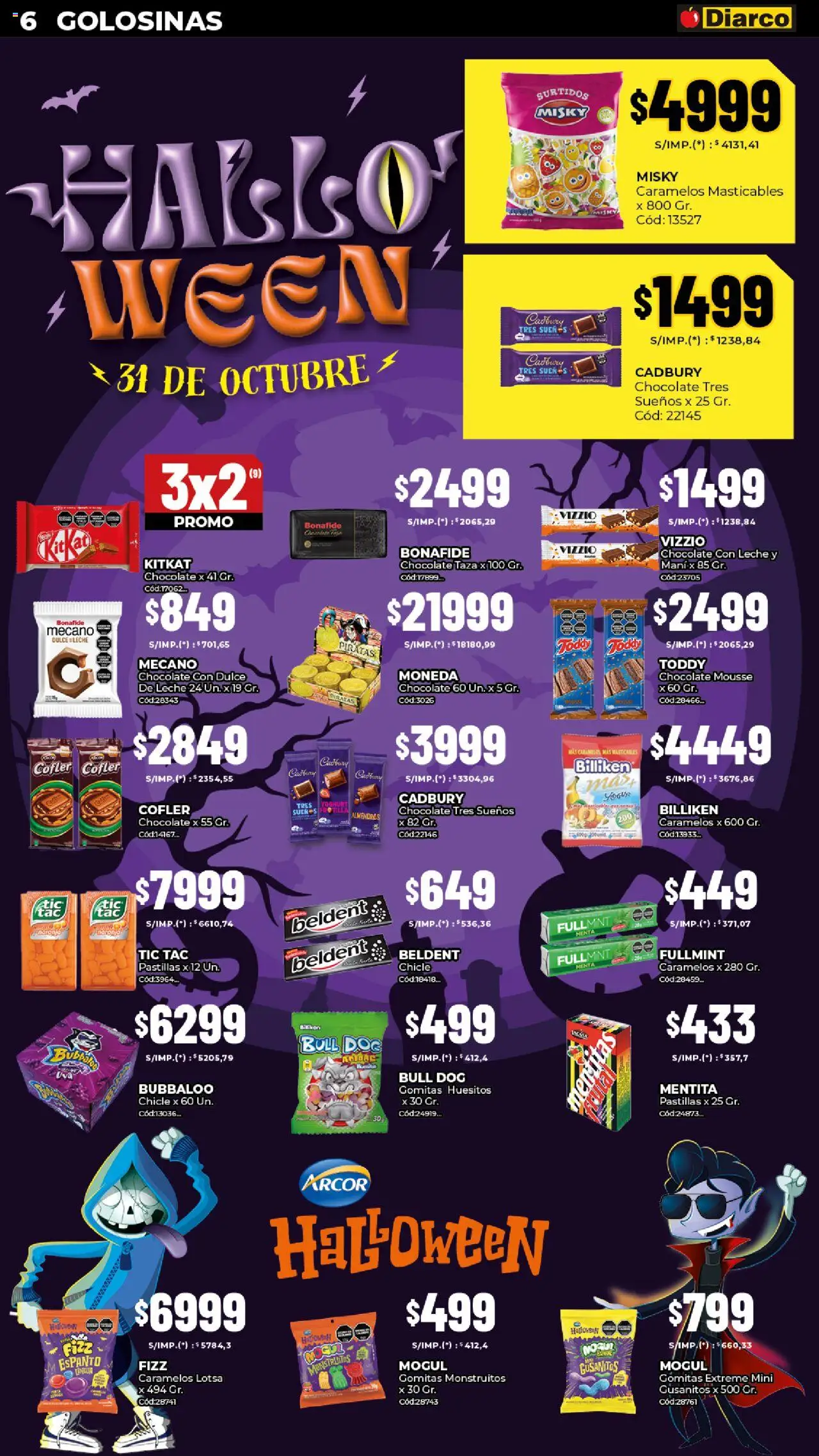 Diarco - Ofertas Sur │ válido desde el 20.10.2025 | Página: 6 | Productos: Gomitas, Mousse, Yogur, Golosinas