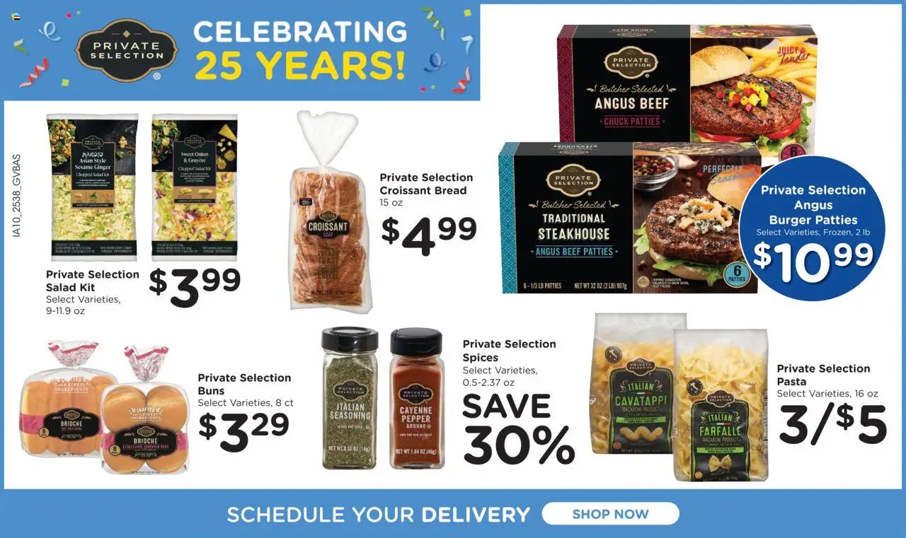 Kroger Ad - valid from 22.10.2025 | Page: 6 | Products: Beef, Pasta, Salad, Onion