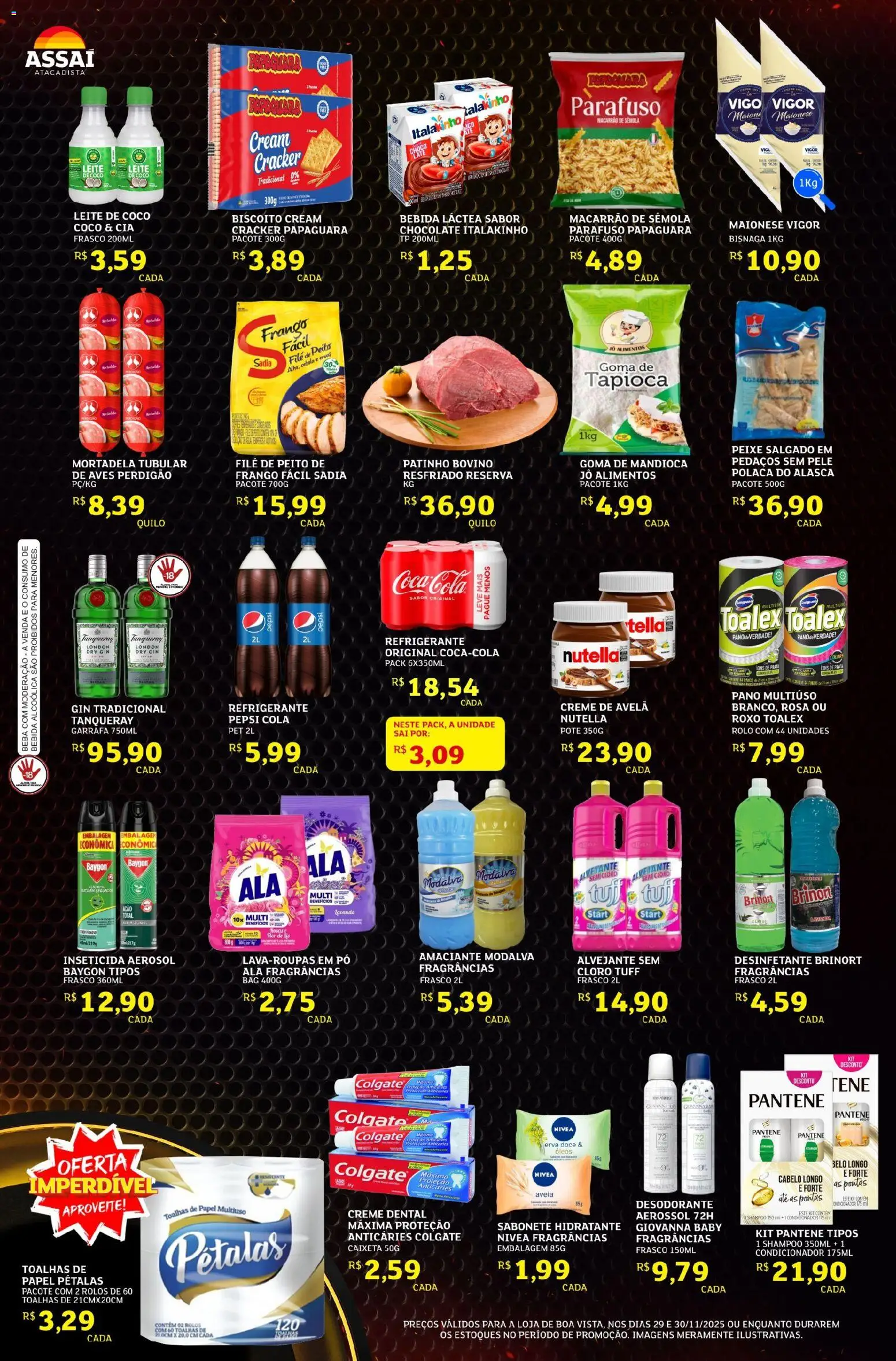 Assaí Atacadista Folheto - válido de 29.11.2025 | Página: 2 | Produtos: Shampoo, Biscoito, Condicionador, Sabonete