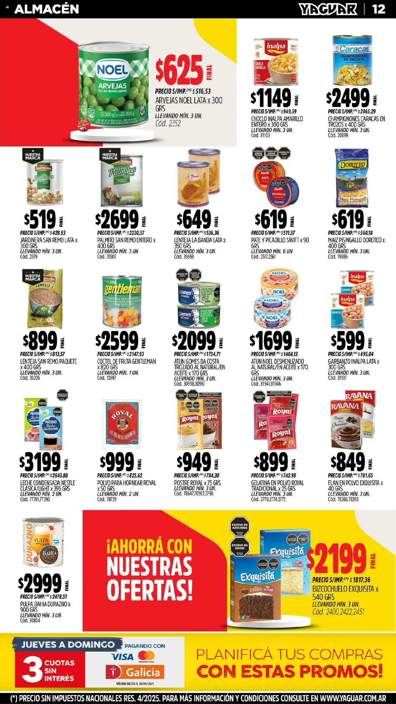 Yaguar - General Roca │ válido desde el 08.09.2025 | Página: 14 | Productos: Polvo, Gelatina, Palmitos, Paté