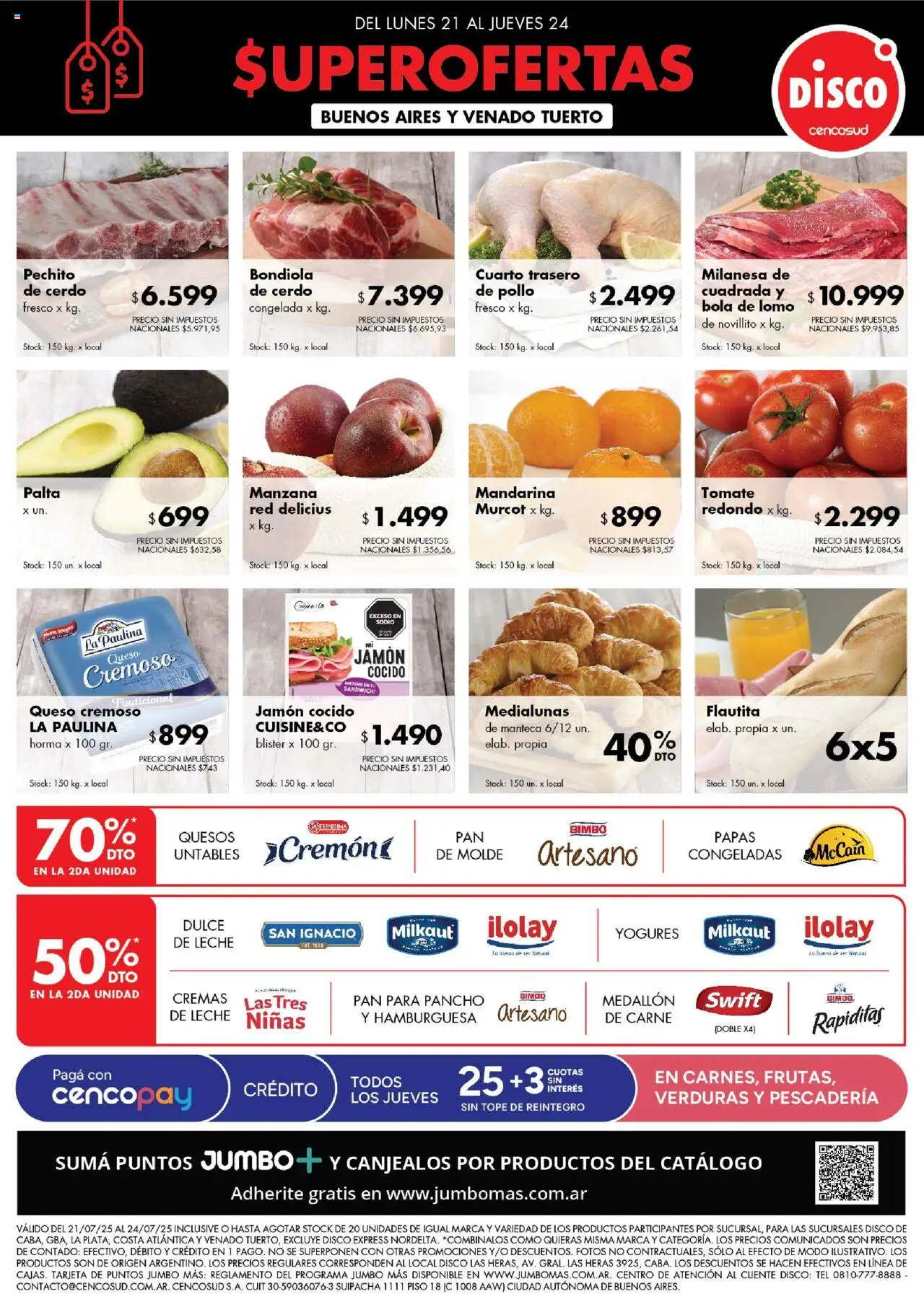 Disco ofertas │ válido desde el 21.07.2025 | Página: 1 | Productos: Disco, Tomate, Palta, Queso