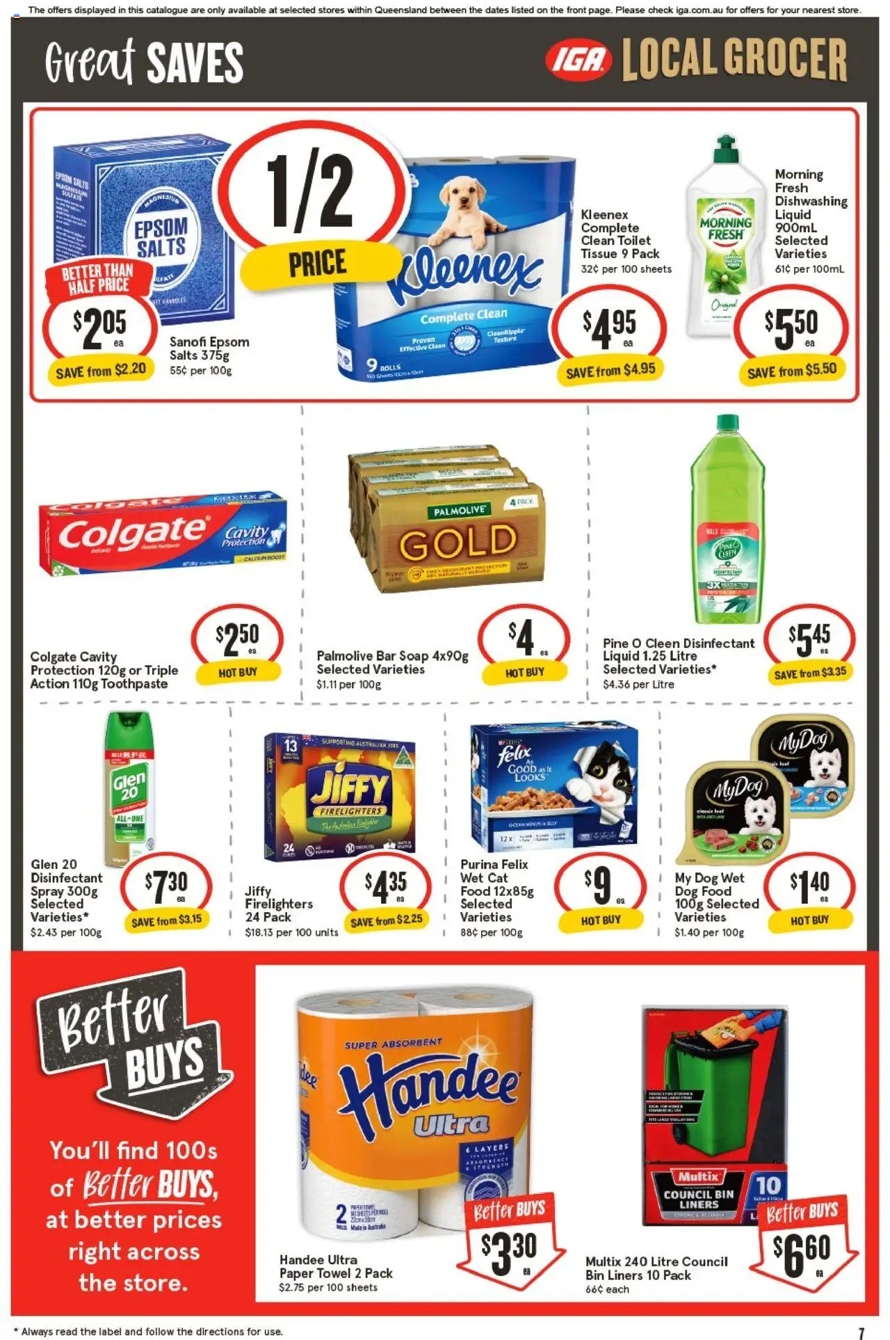 IGA catalogue - valid from 01.10.2025 | Page: 7 | Products: Soap, Toothpaste, Dog food, Trolley