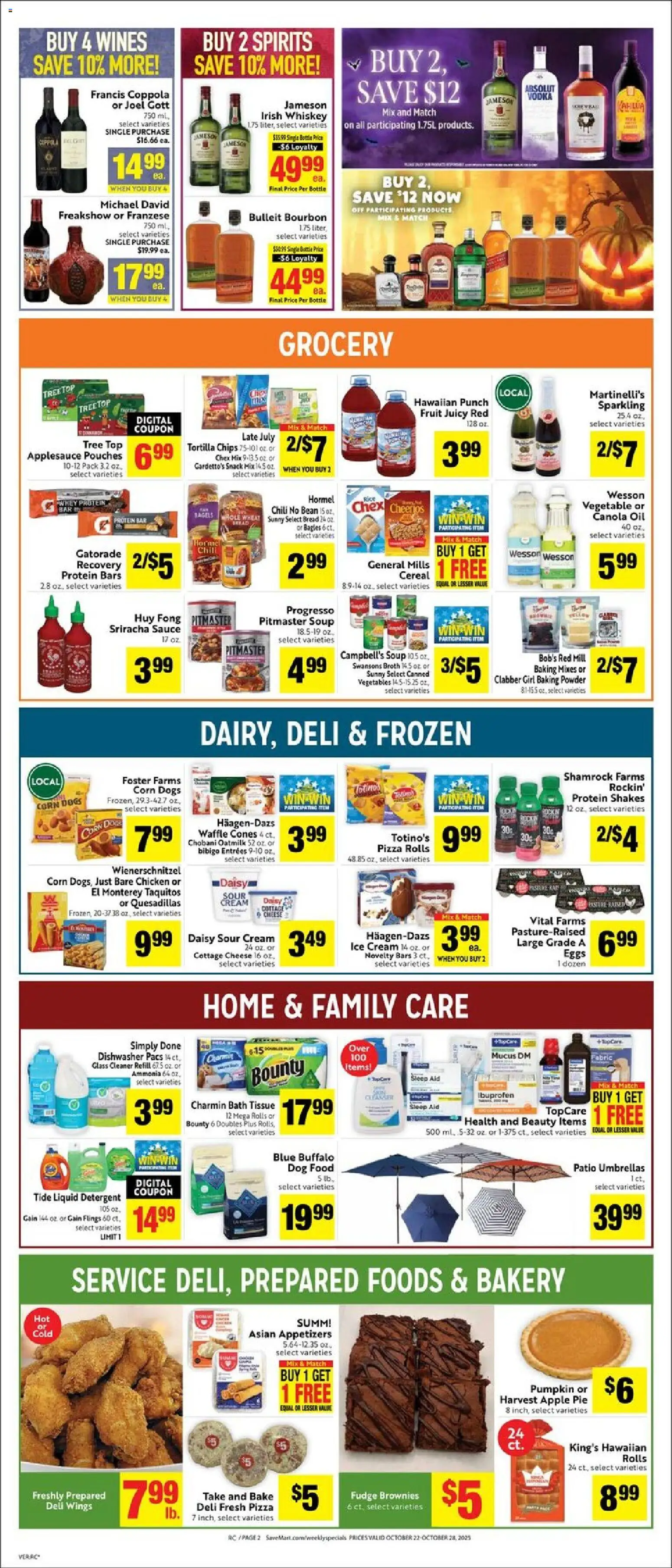 Save Mart Weekly Ad - valid from 22.10.2025 | Page: 2 | Products: Bath, Oil, Vegetables, Pumpkin